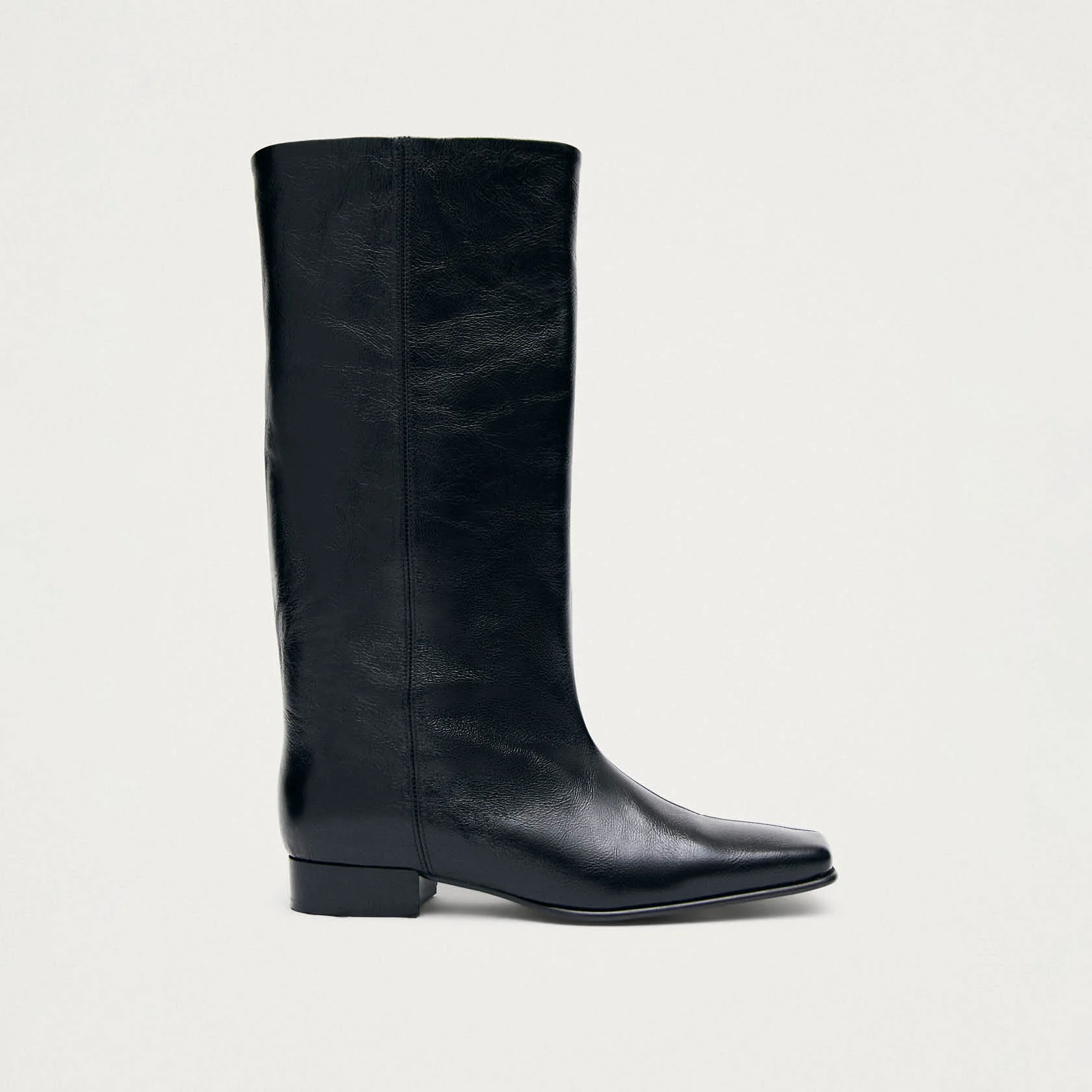 Thalina Rift Black Leather Boots