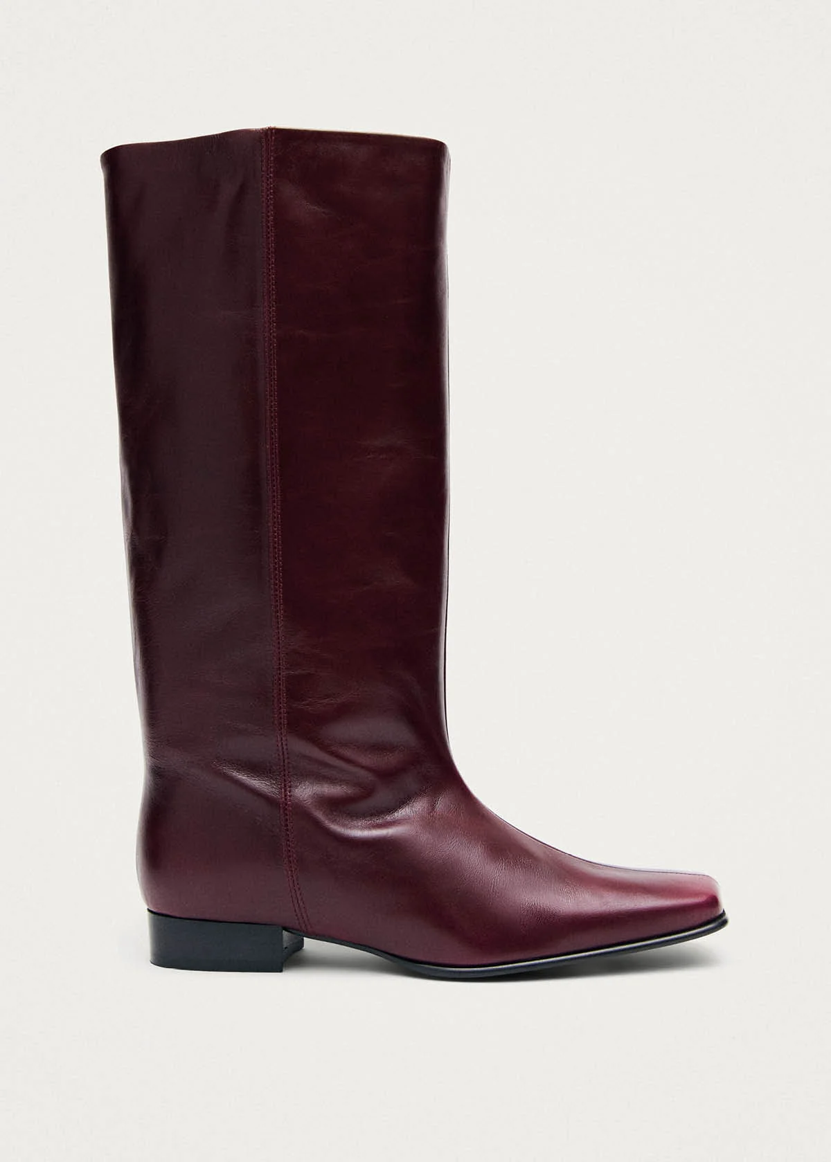 Thalina Rift Burgundy Leather Boots