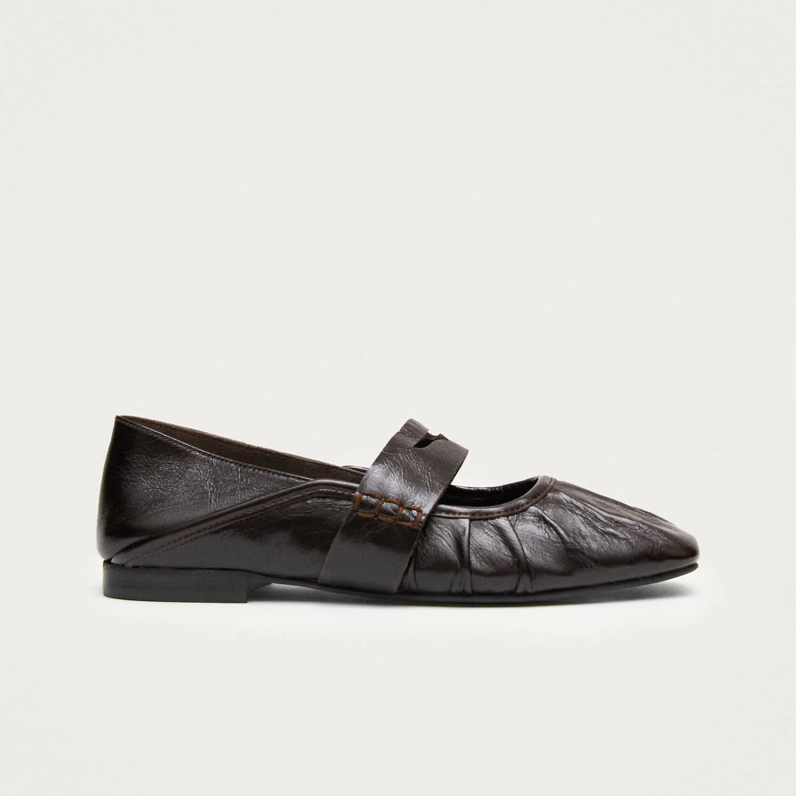 Bargo Brown Leather Ballet Flats