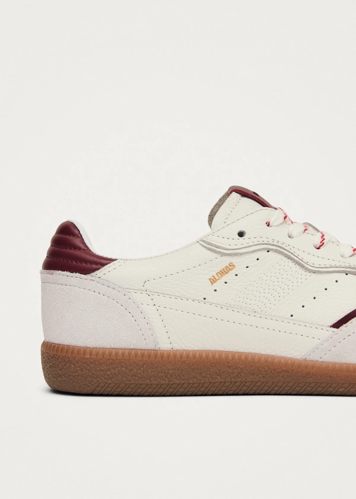 Tb.490 Rife Grain White Burgundy Leather Sneakers