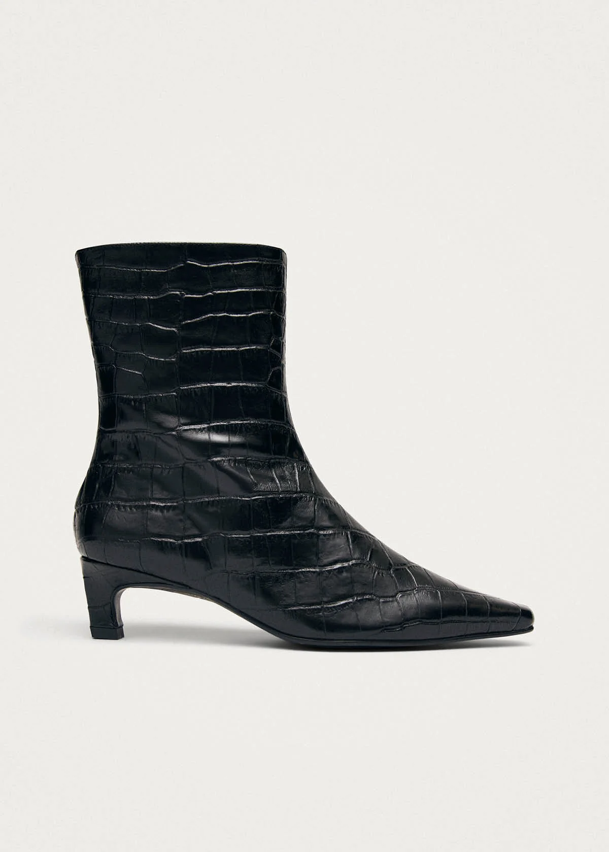 Ambar Alli Black Leather Ankle Boots