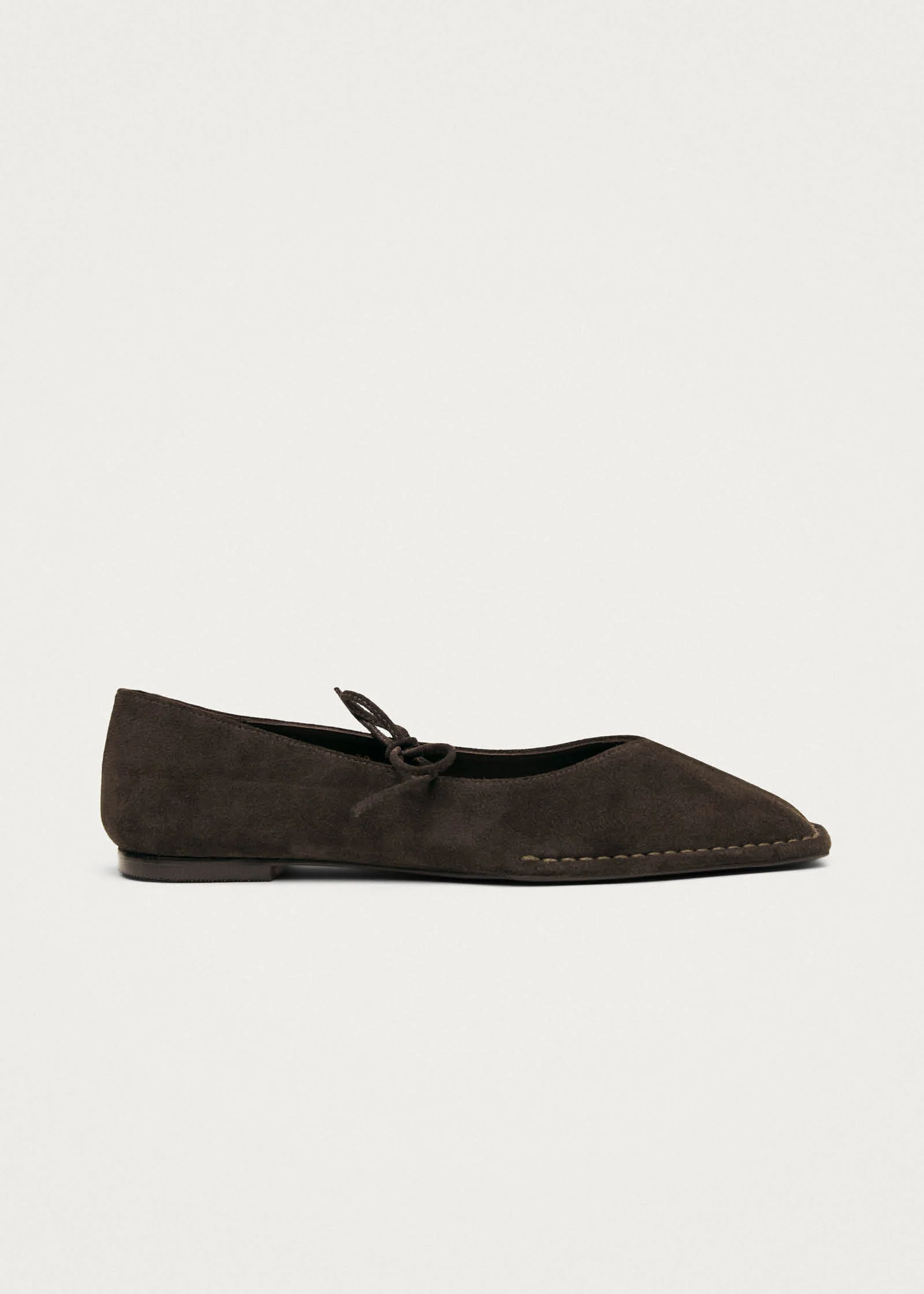 Sway Suede Coffee Brown Leather Ballet Flats