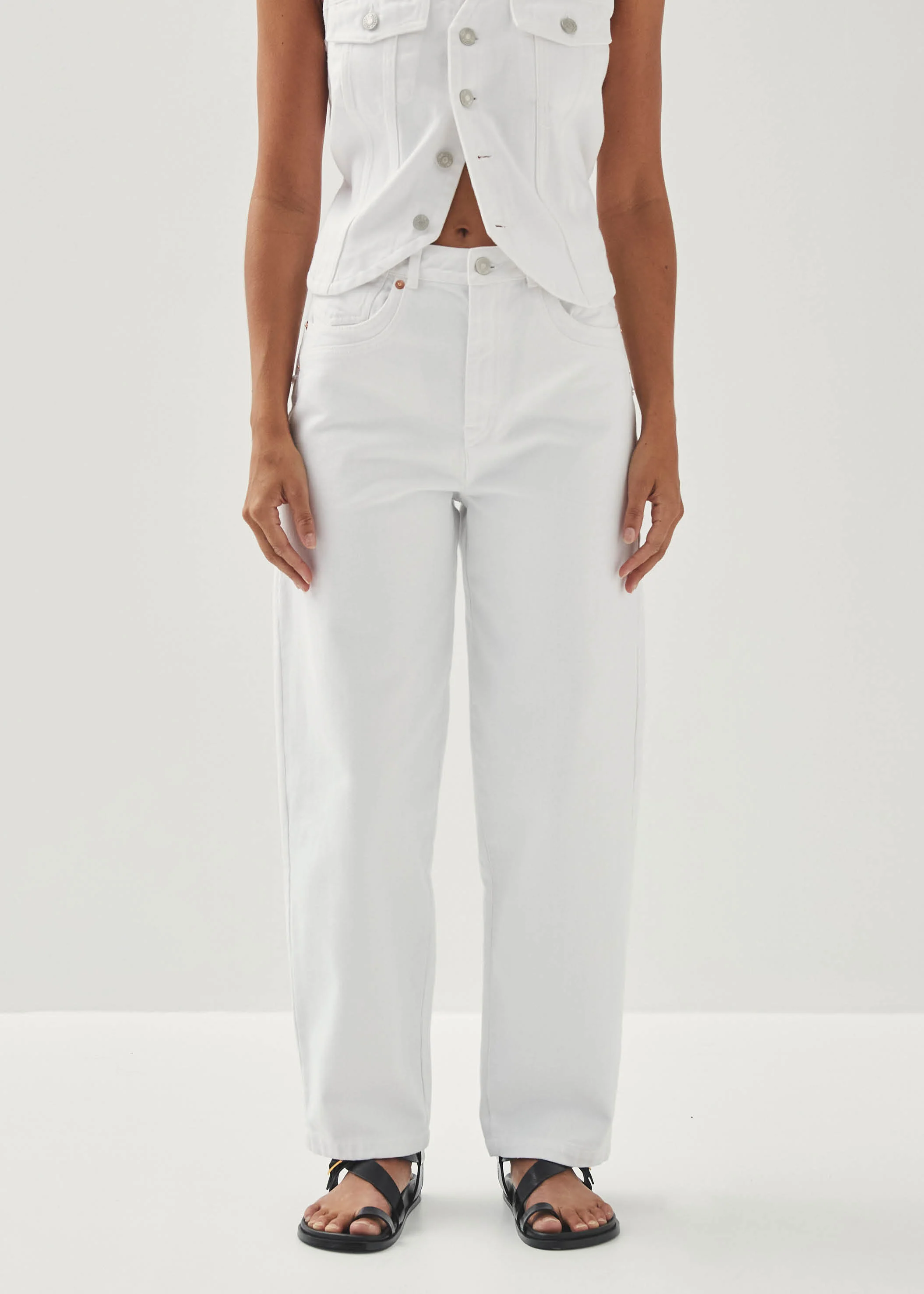Lorenza White Denim Trousers