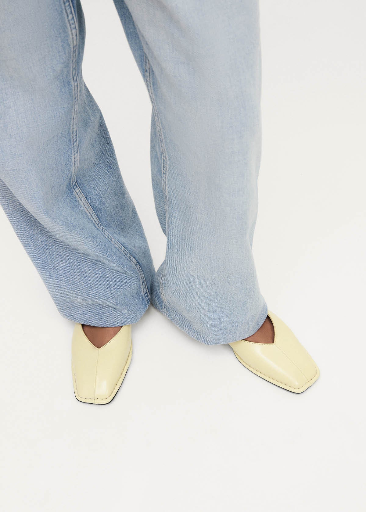 Sway Patent Vanilla Leather Ballet Flats