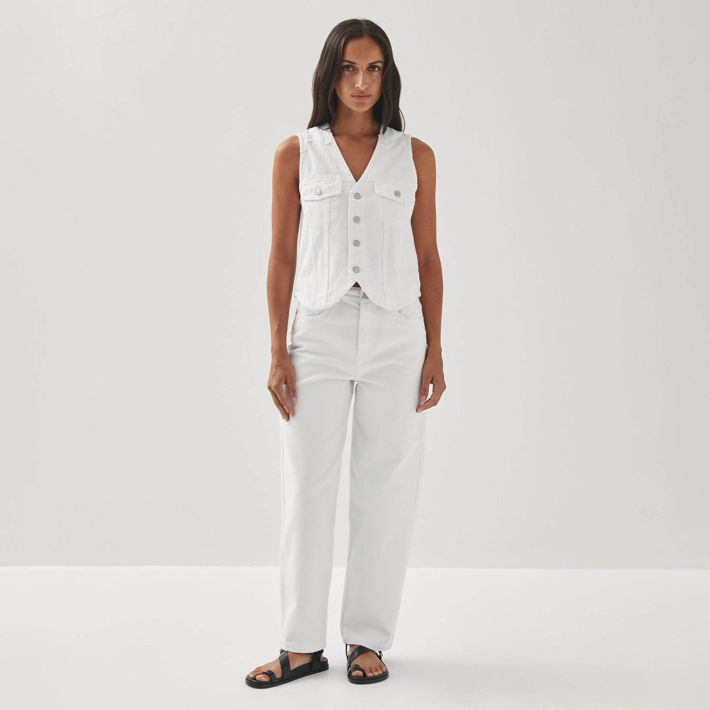 Lorenza White Denim Trousers