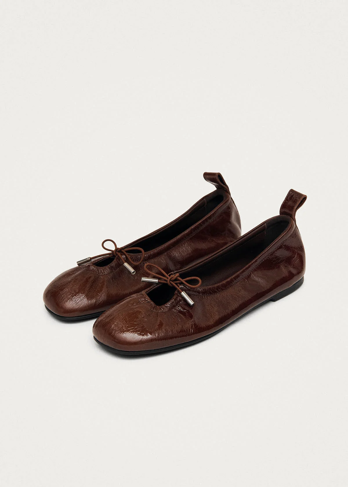 Rosalind Patent Brown Leather Ballet Flats