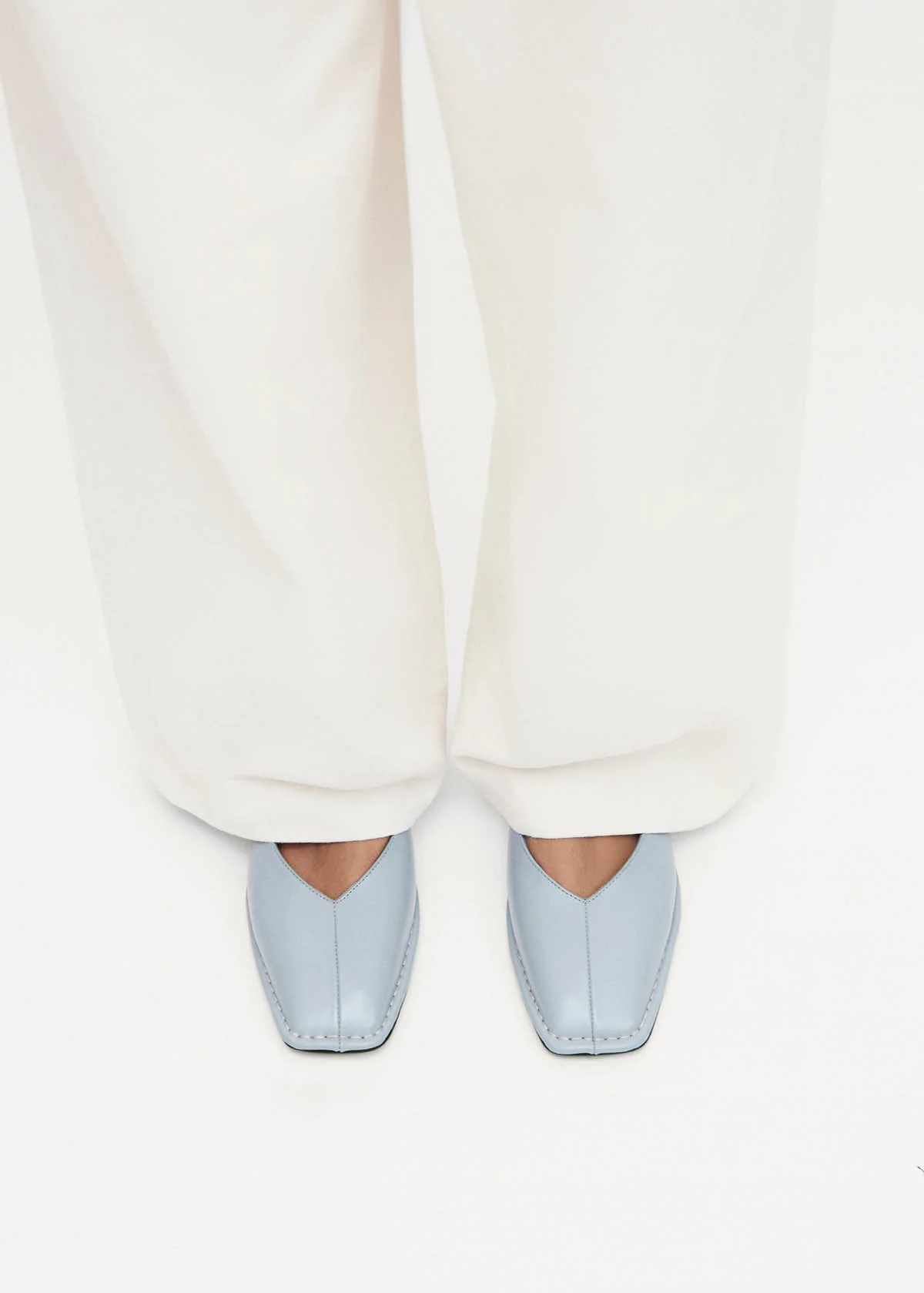 Sway Blue Leather Ballet Flats