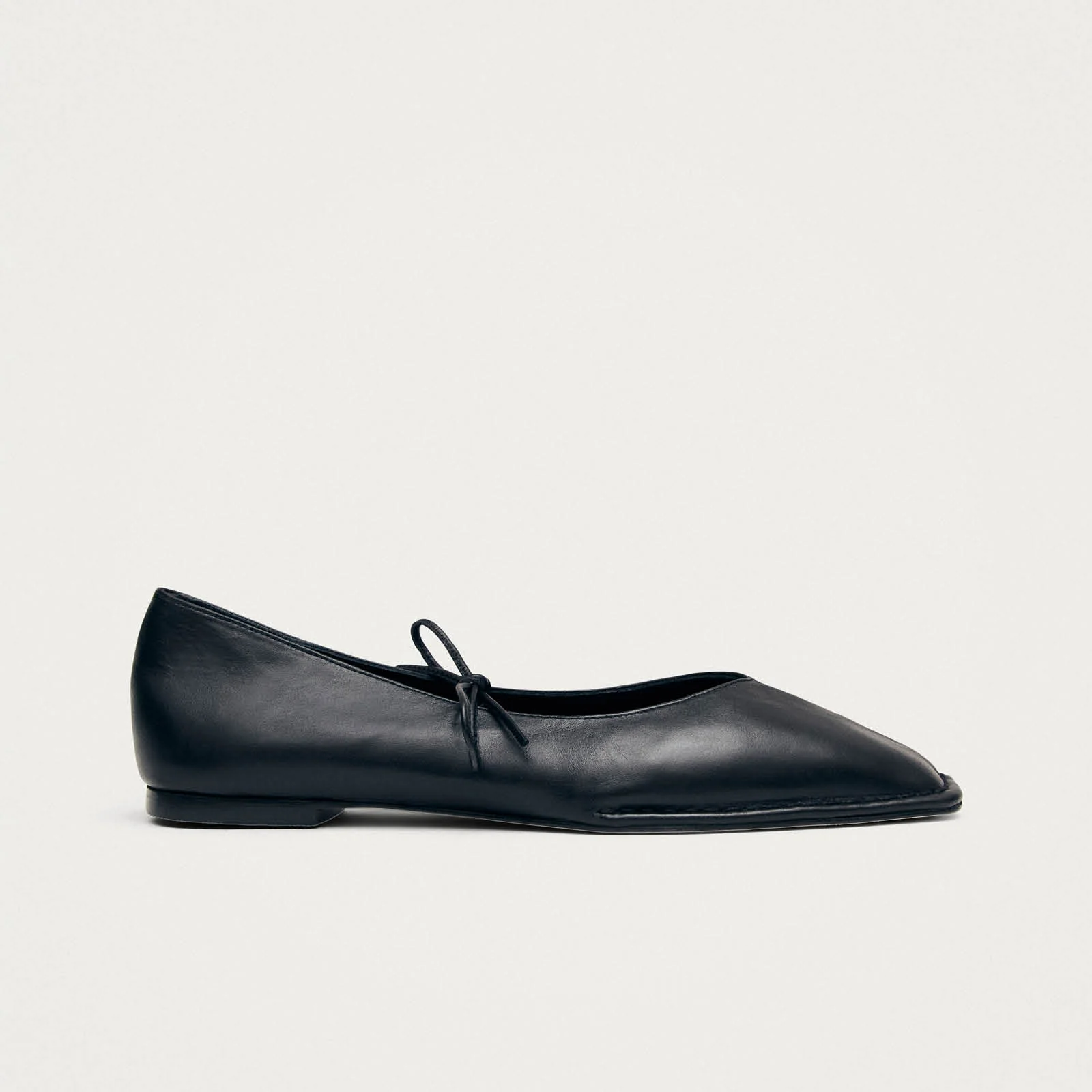 Sway Black Leather Ballet Flats