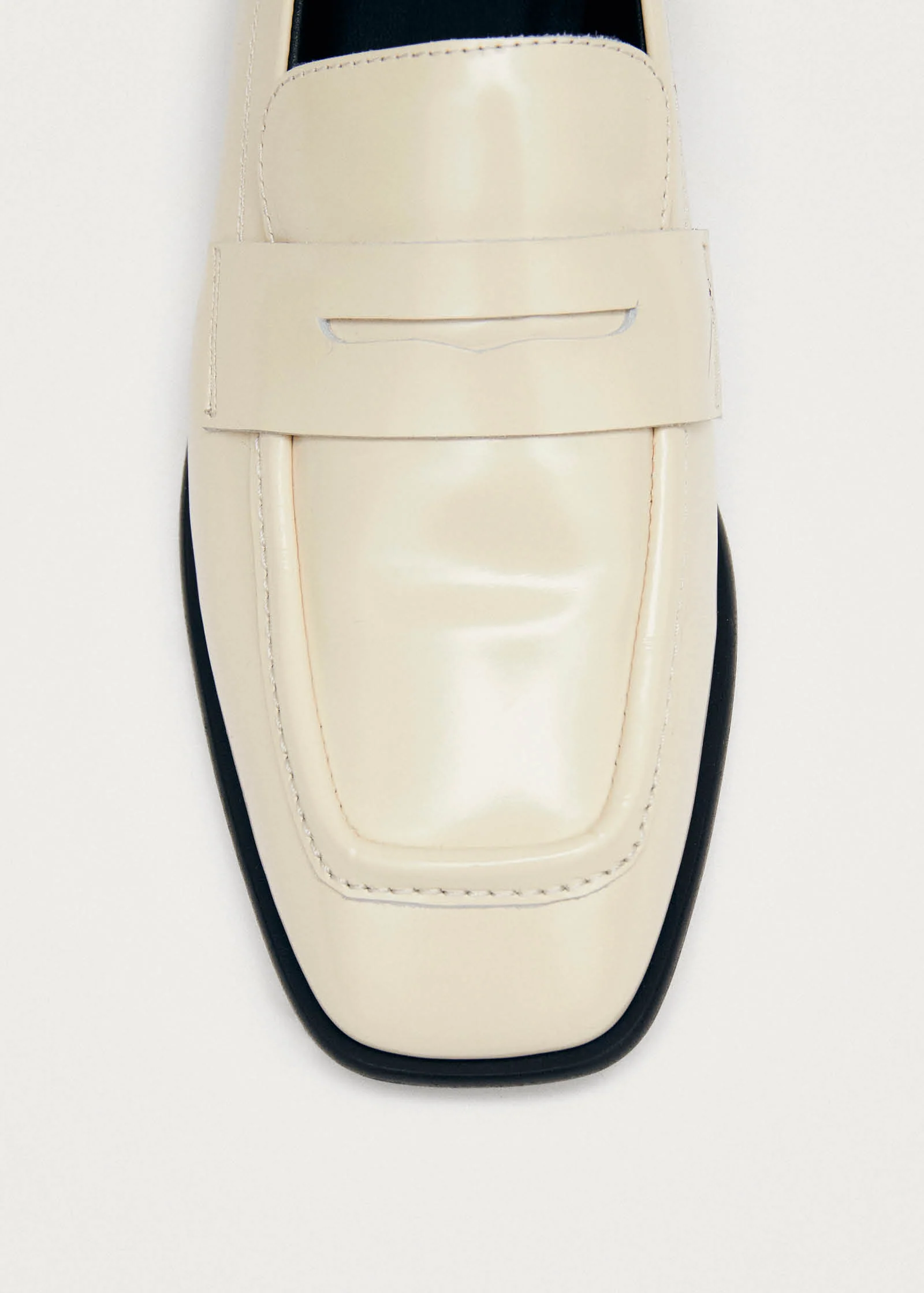 Zaha Cream Leather Loafers