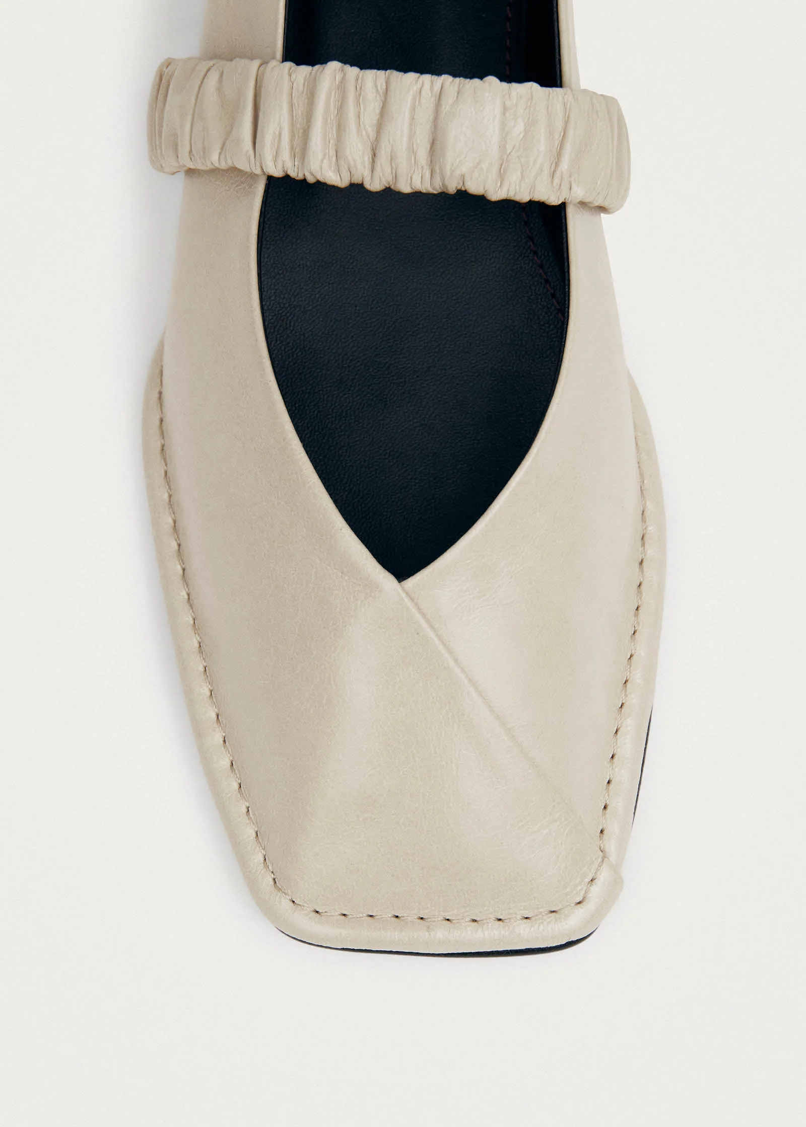 Lautan Cream Leather Ballet Flats