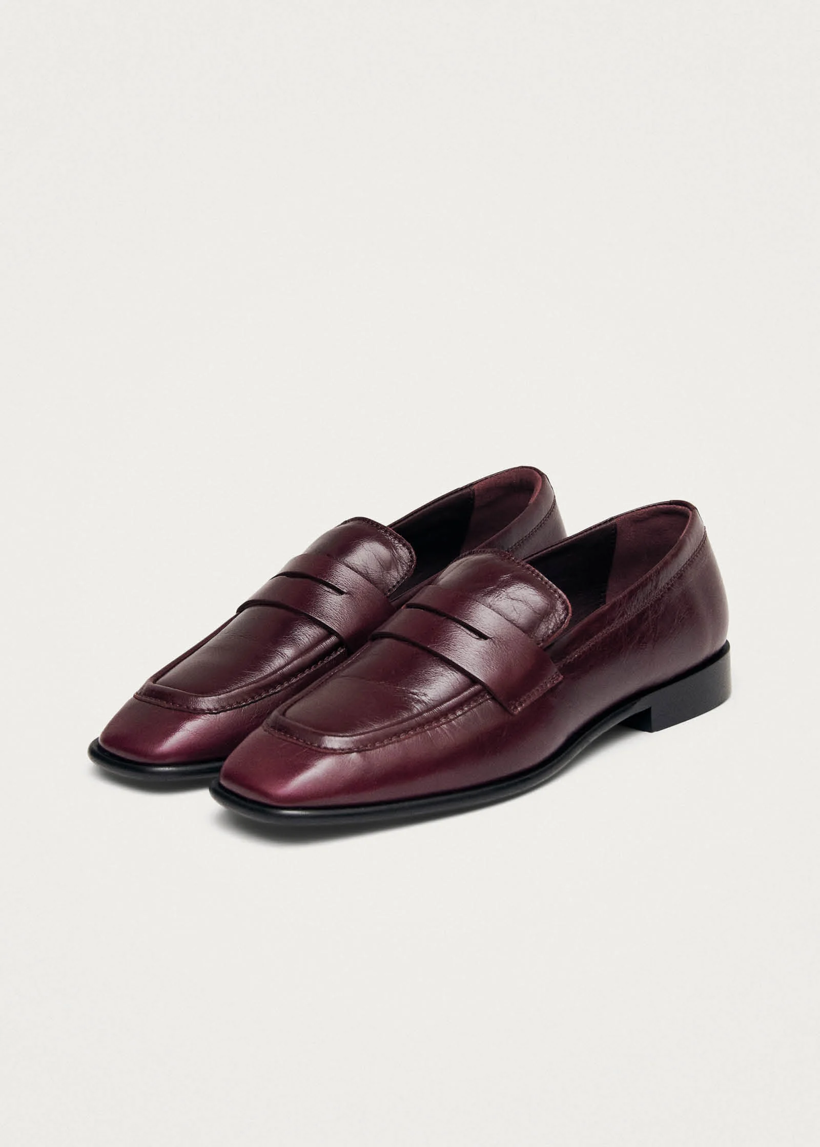 Zaha Rift Burgundy Leather Loafers