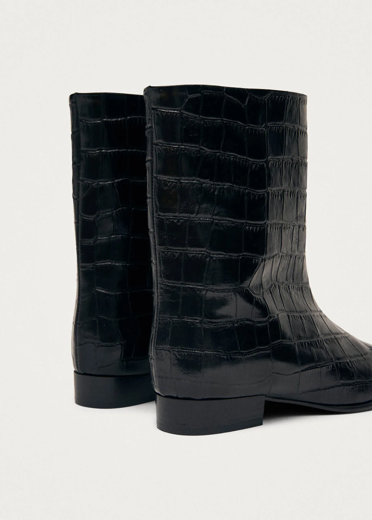 Quinn Alli Black Leather Ankle Boots