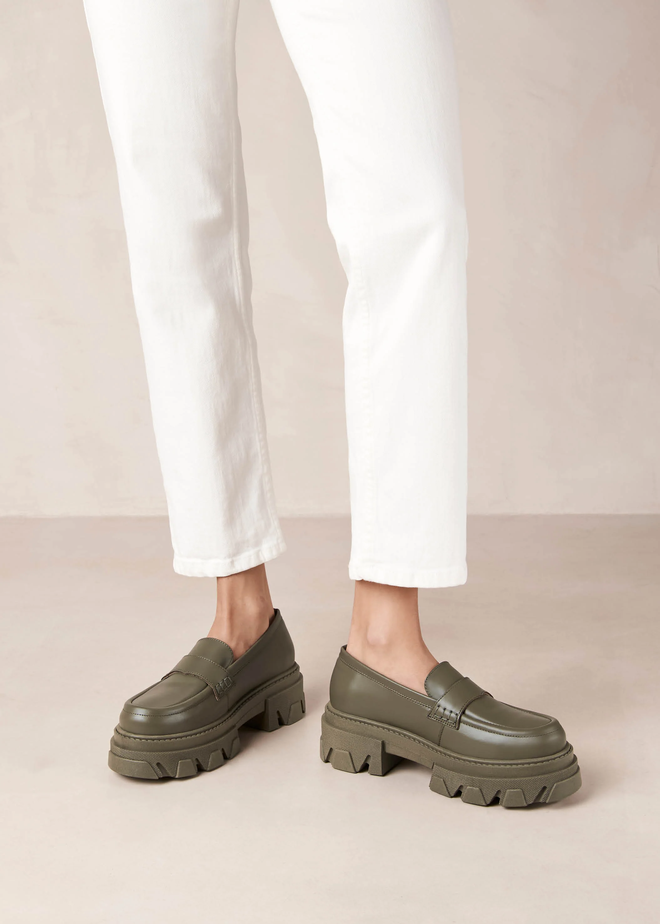 Trailblazer Green Leather Loafers