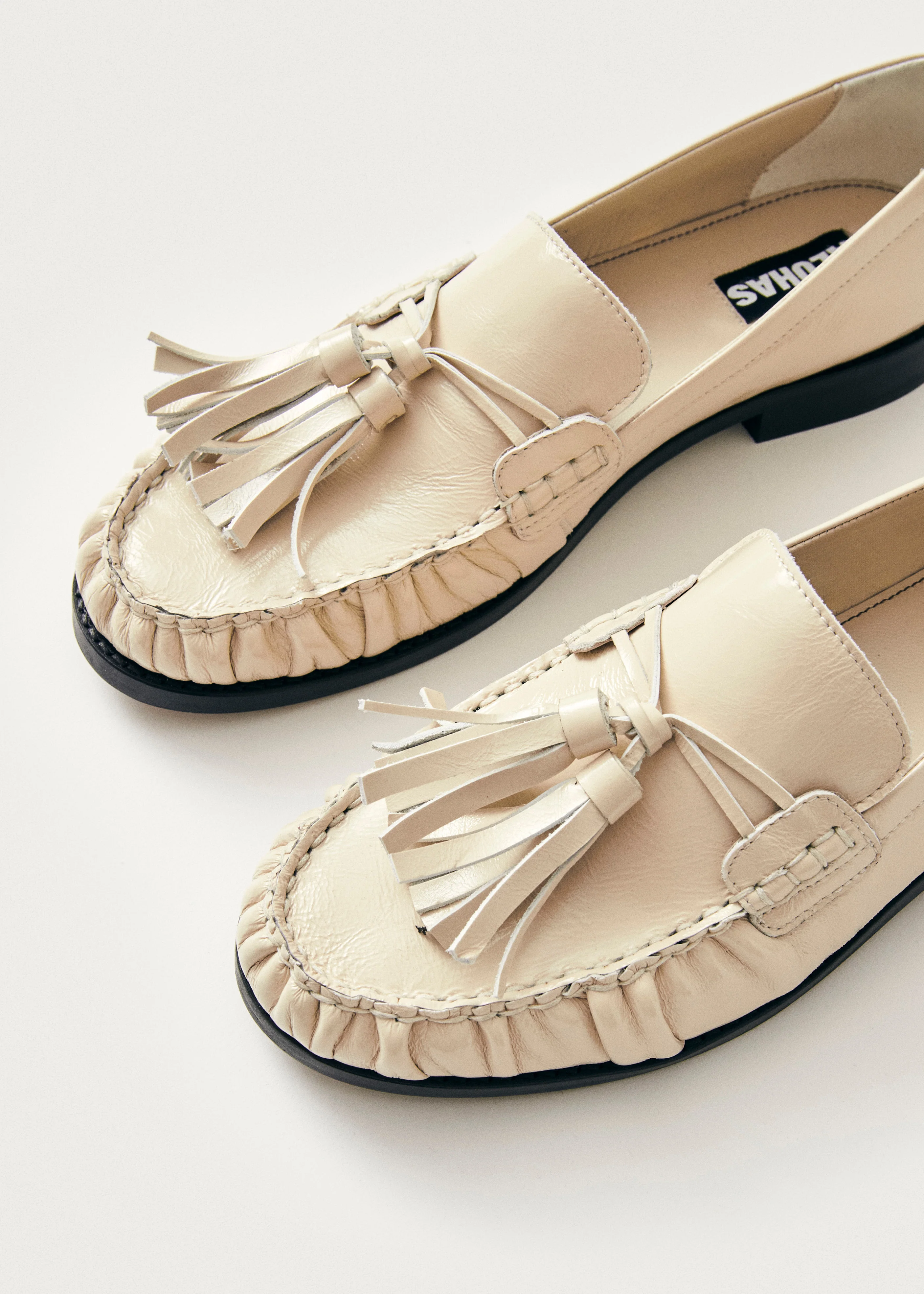 Marietta Cream Patent Leather Loafers