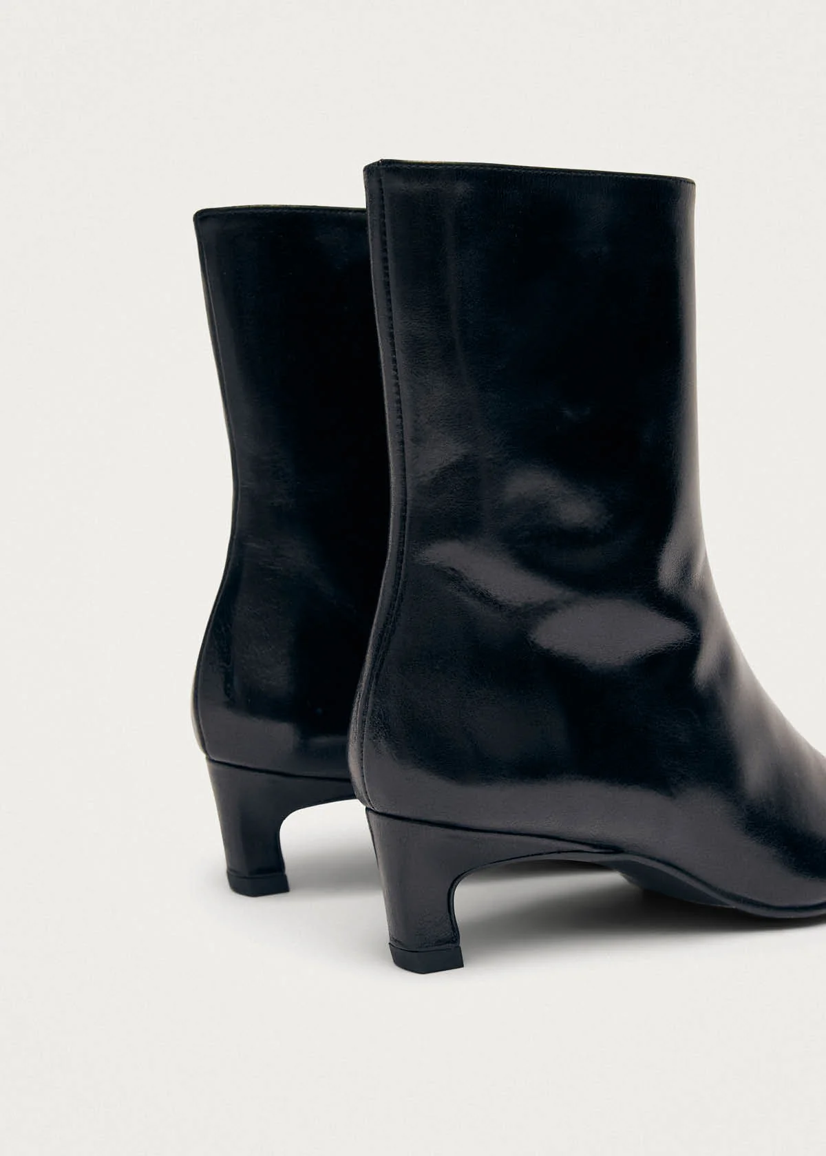 Ambar Rift Black Leather Ankle Boots