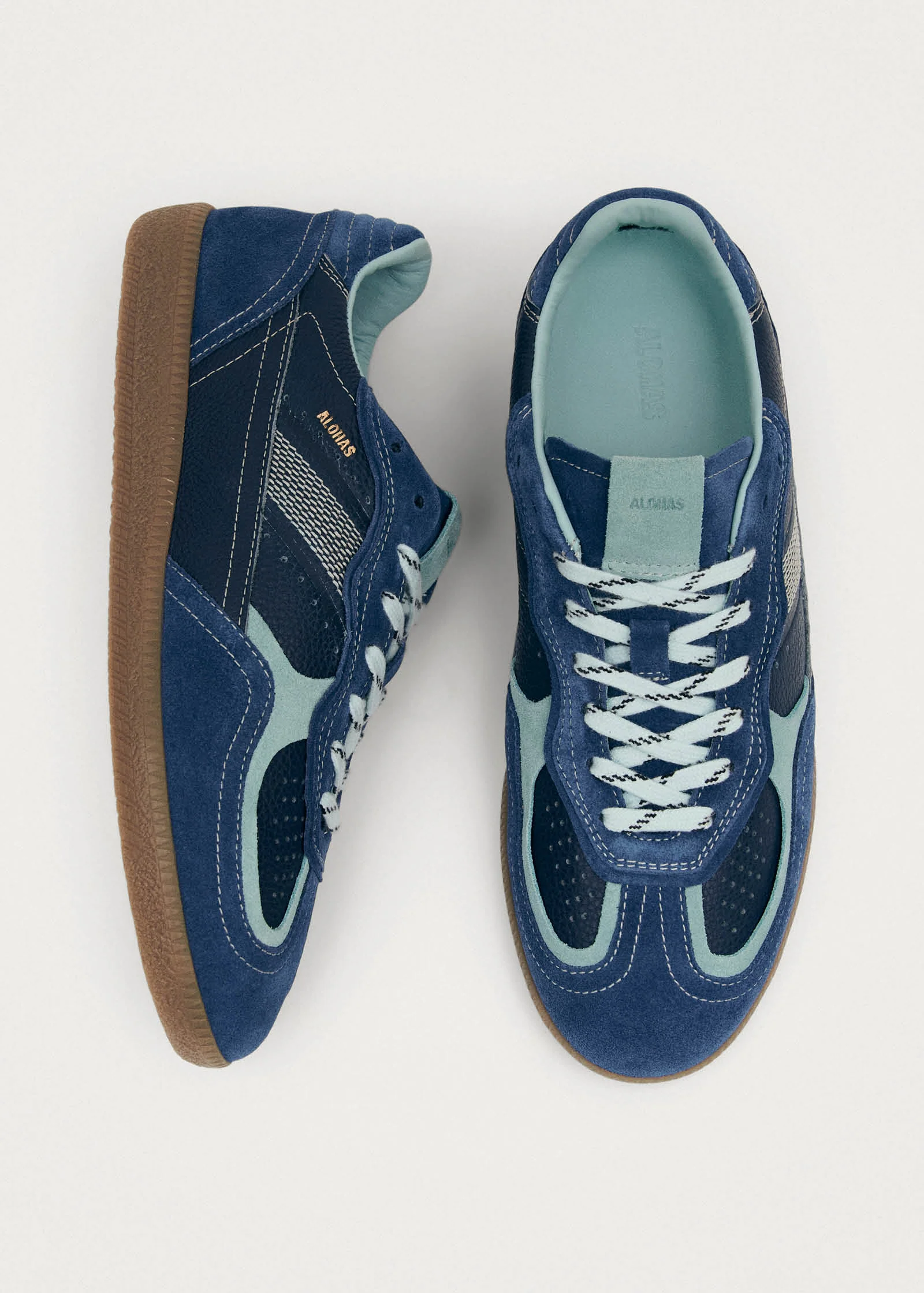 Tb.490 Rife Grain Cobalt Leather Sneakers