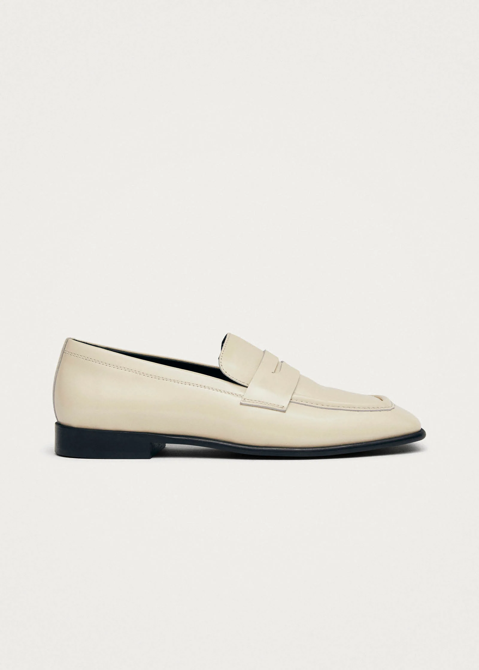 Zaha Cream Leather Loafers