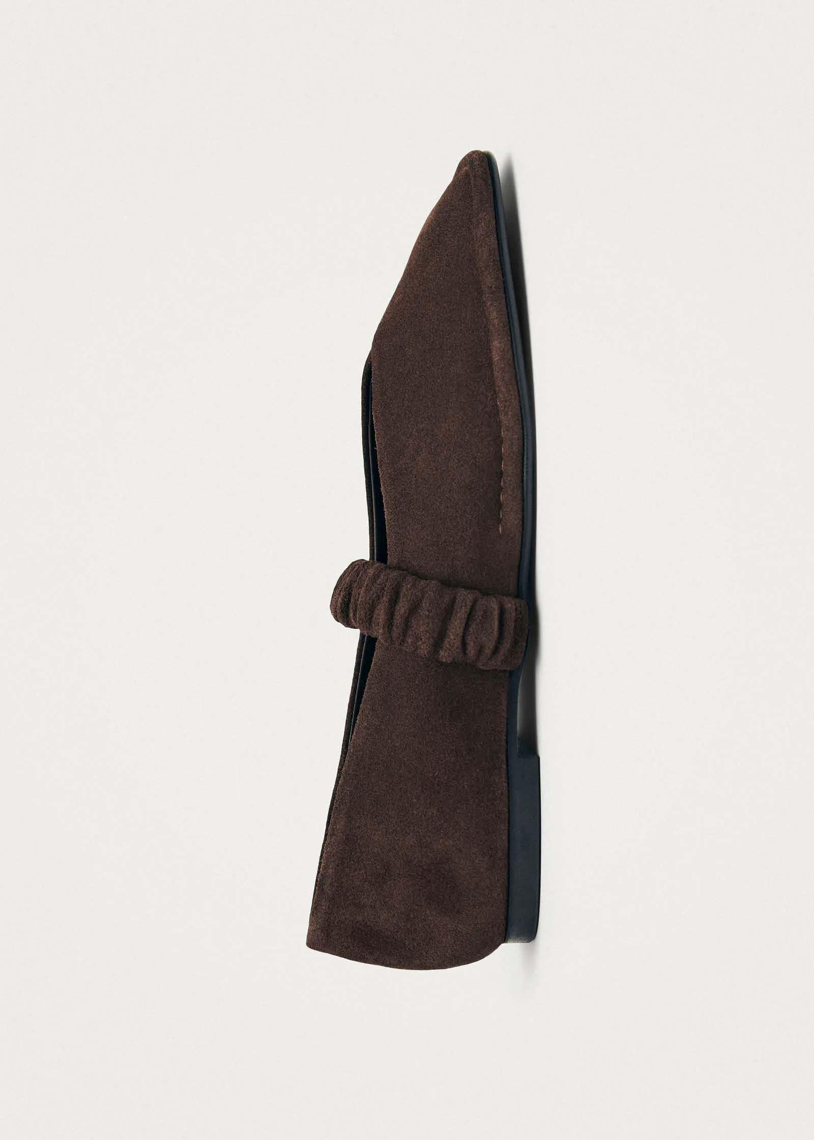 Lautan Suede Brown Leather Ballet Flats