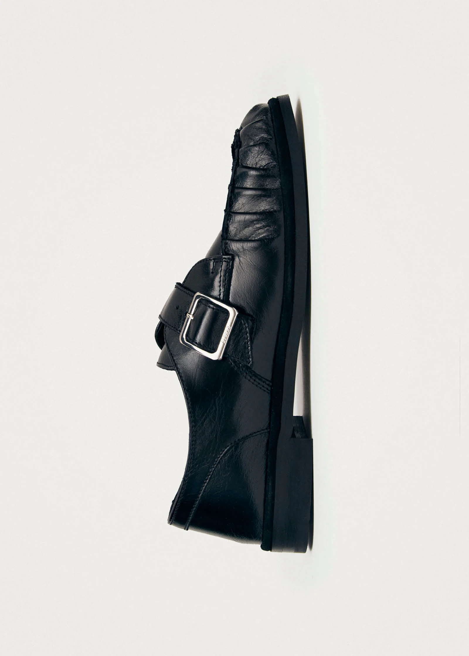 Brandy Black Leather Loafers