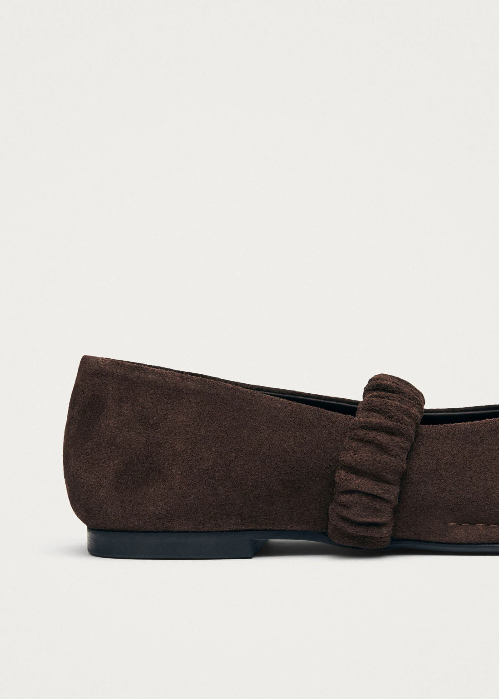 Lautan Suede Brown Leather Ballet Flats