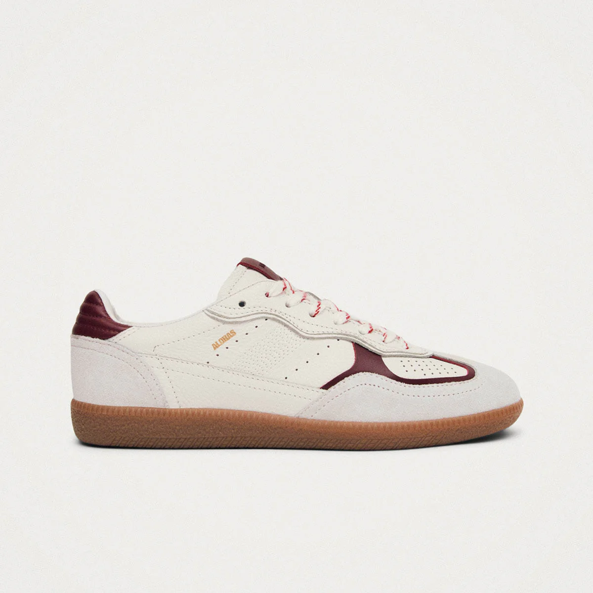 Tb.490 Rife Grain White Burgundy Leather Sneakers