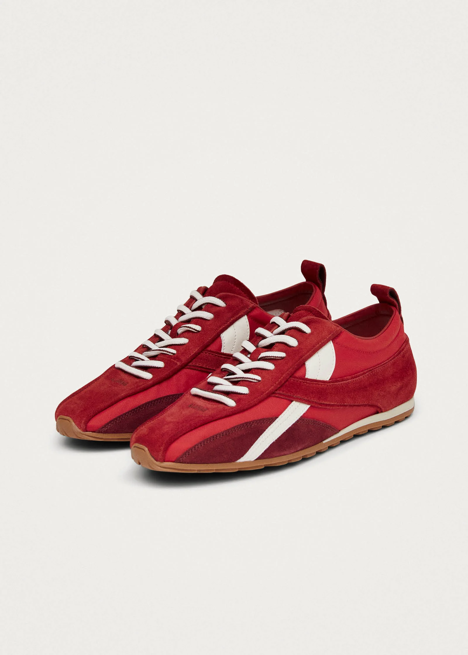 Tb.304 Nylon Red Leather Sneakers