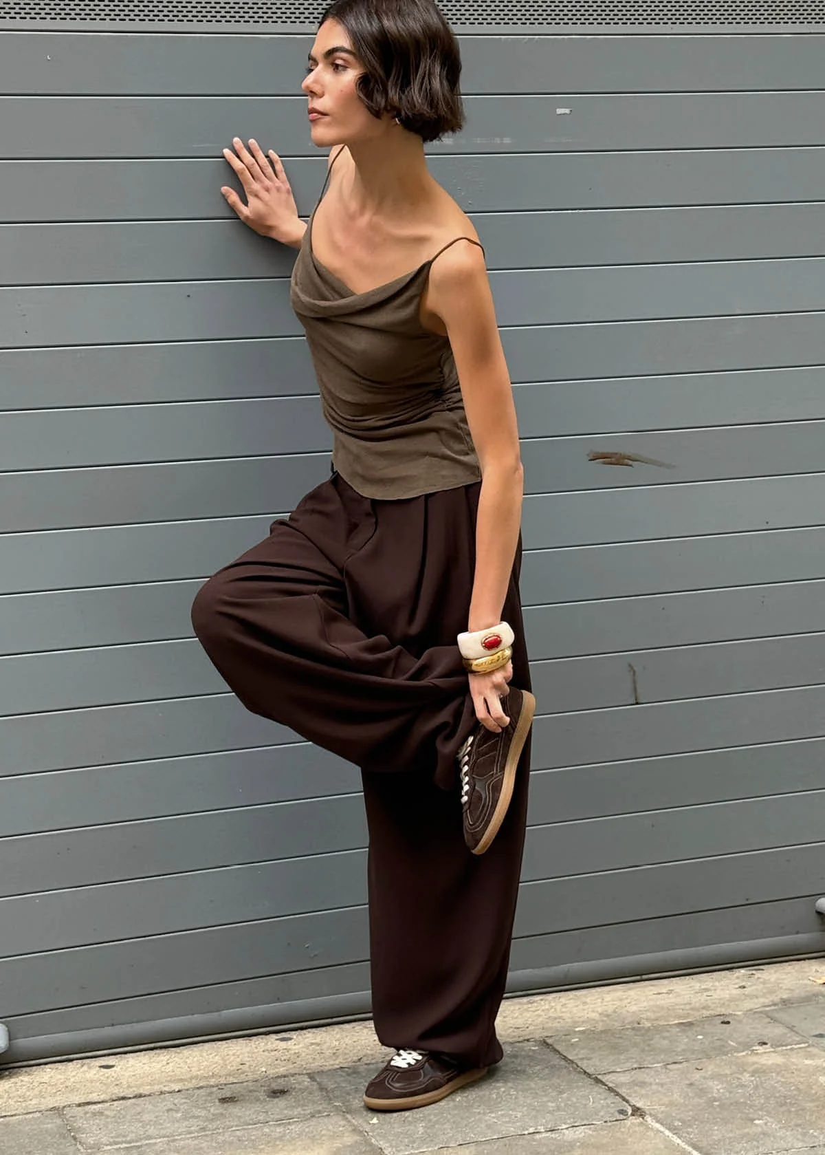 Tb.490 Rife Chocolate Cream Leather Sneakers