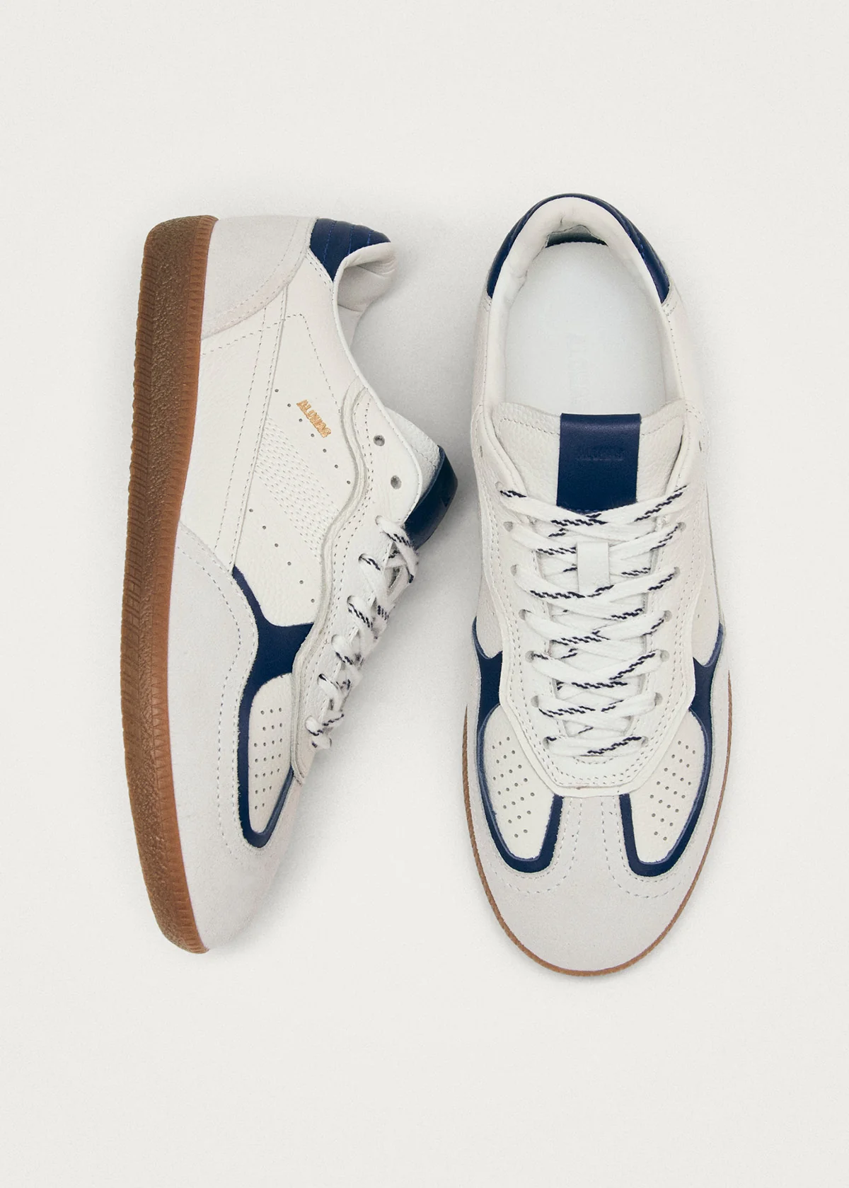 Tb.490 Rife Grain White Navy Leather Sneakers