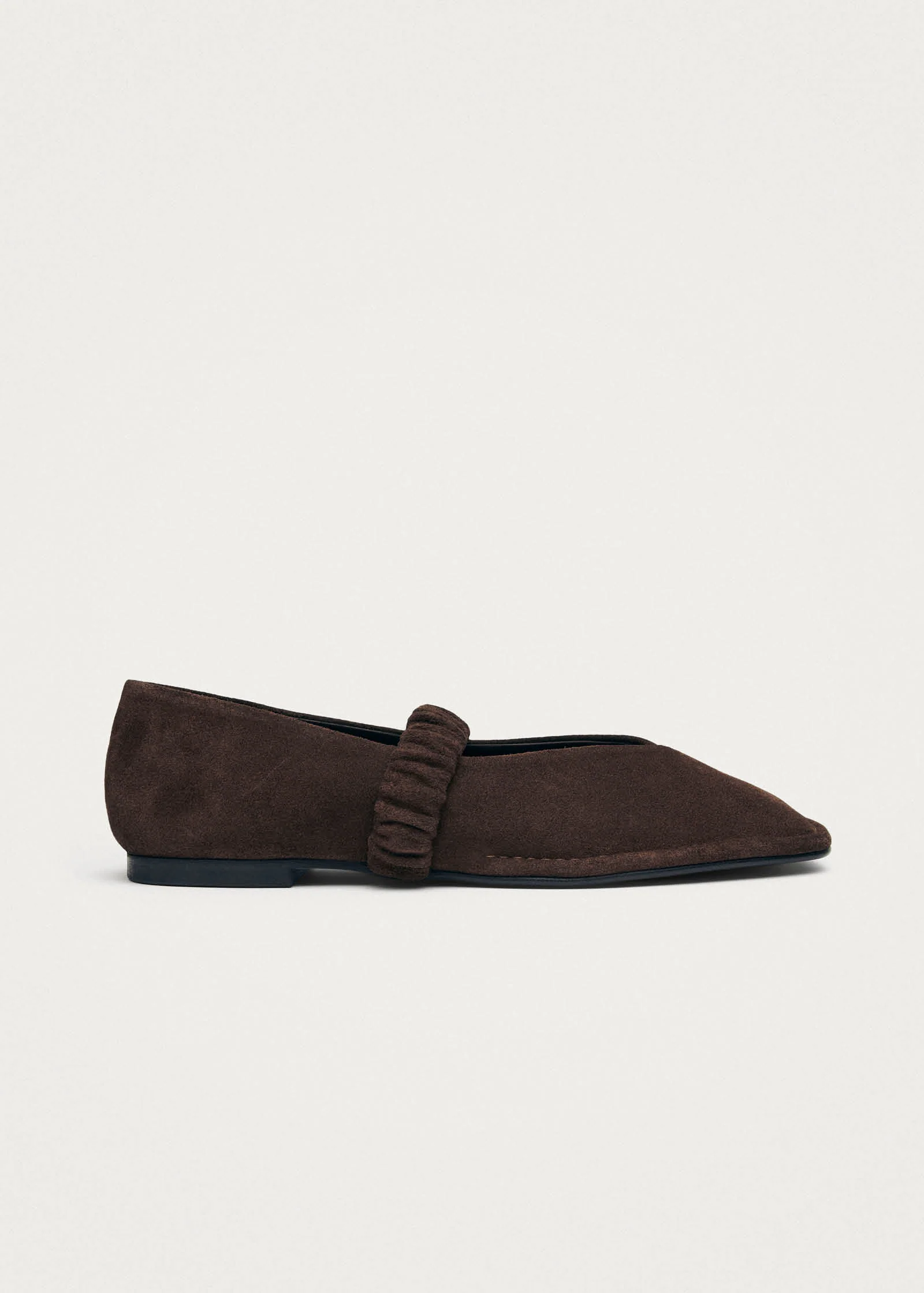 Lautan Suede Brown Leather Ballet Flats