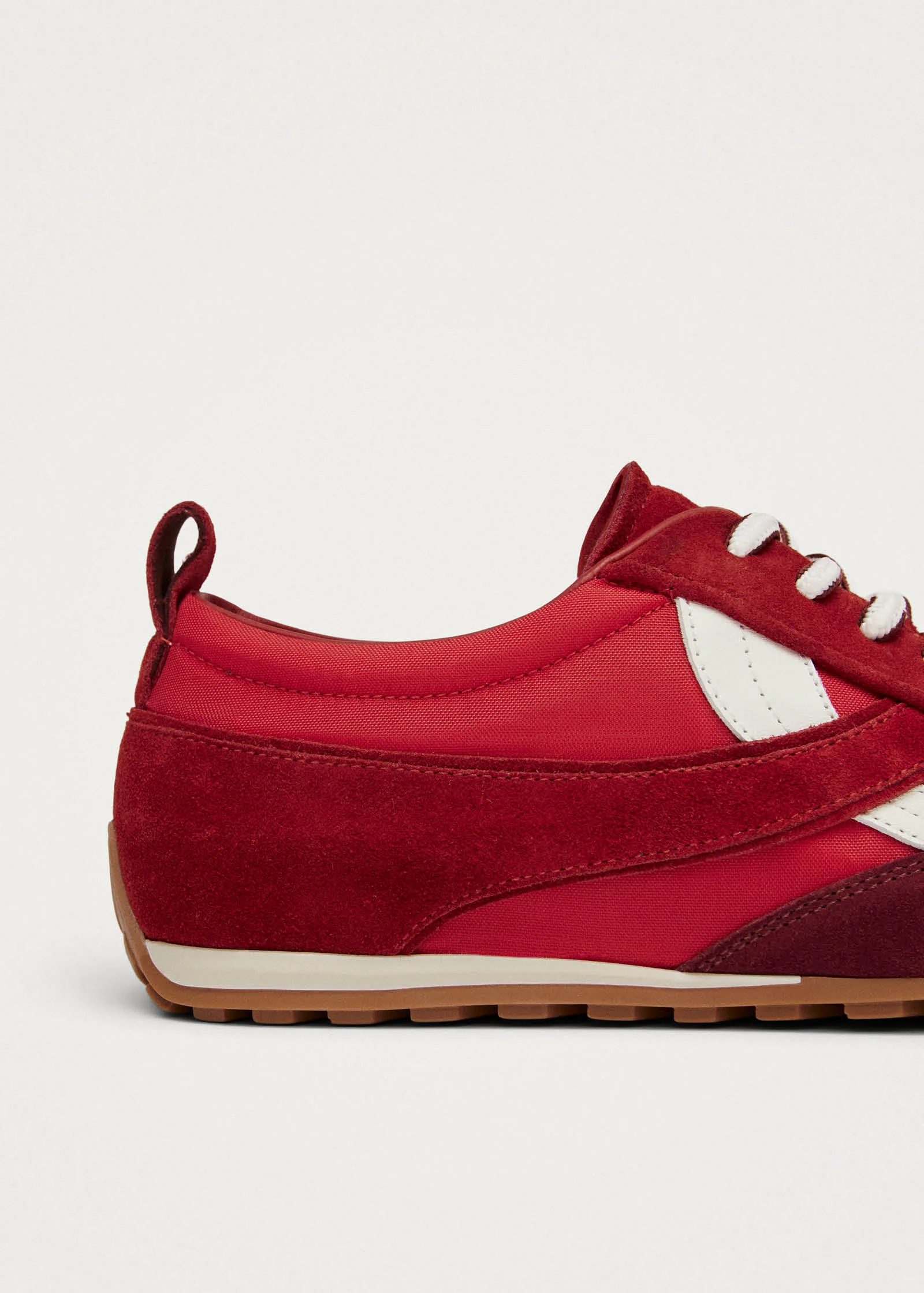 Tb.304 Nylon Red Leather Sneakers