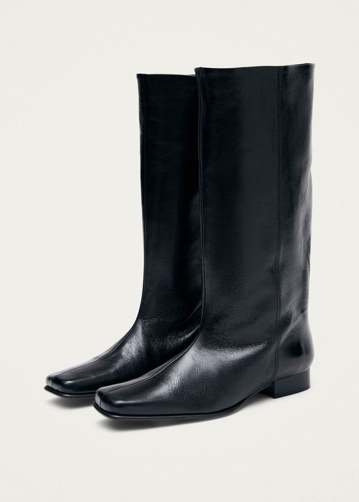 Thalina Rift Black Leather Boots