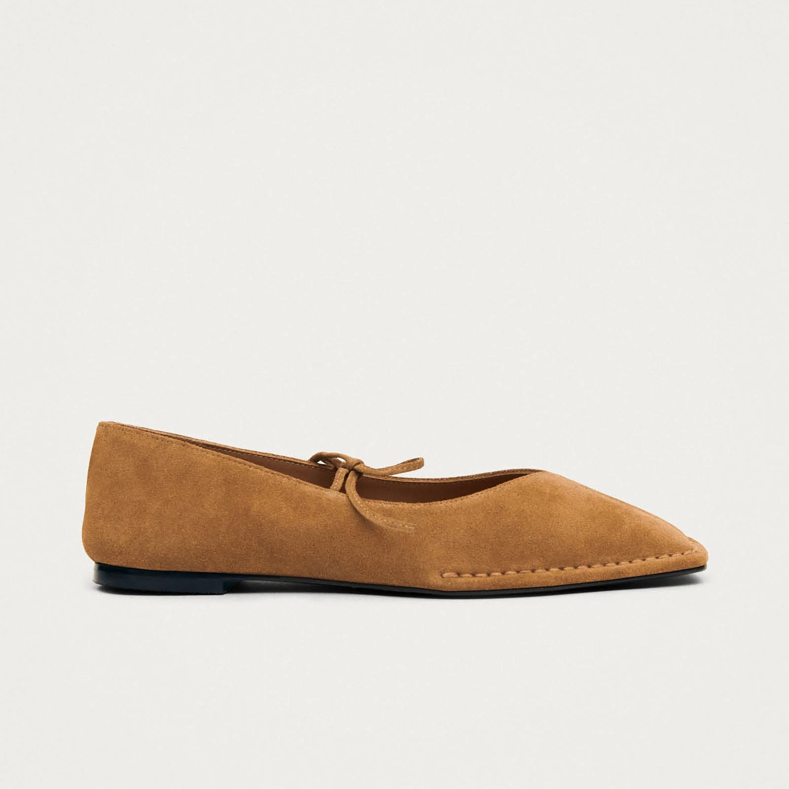 Sway Suede Tan Leather Ballet Flats