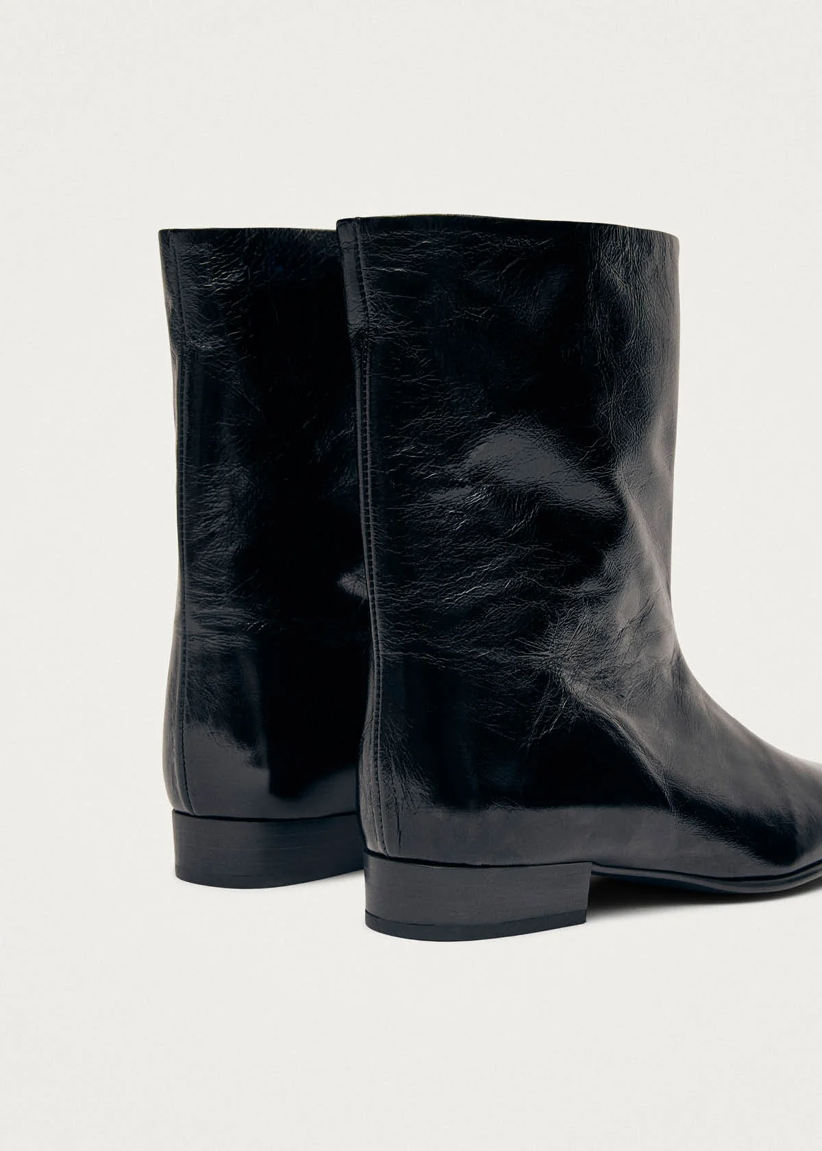 Quinn Rift Black Leather Ankle Boots