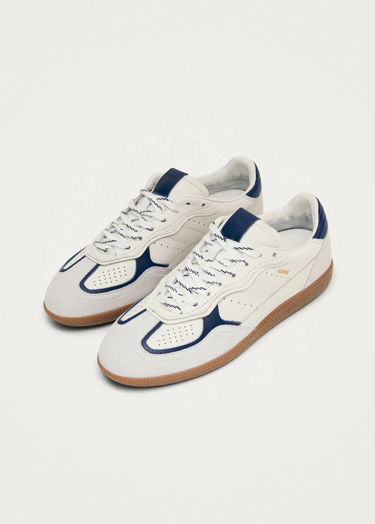 Tb.490 Rife Grain White Navy Leather Sneakers