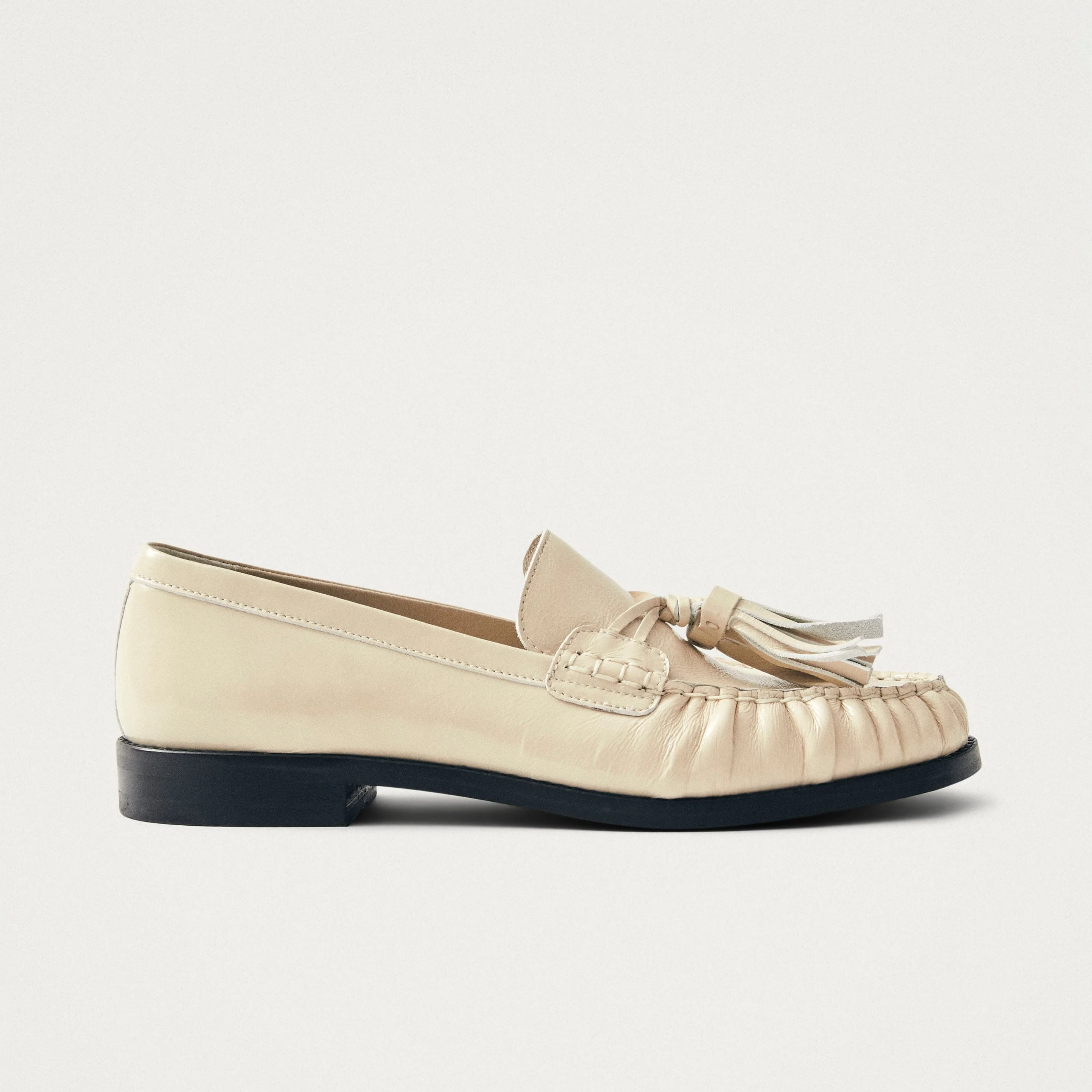 Marietta Cream Patent Leather Loafers