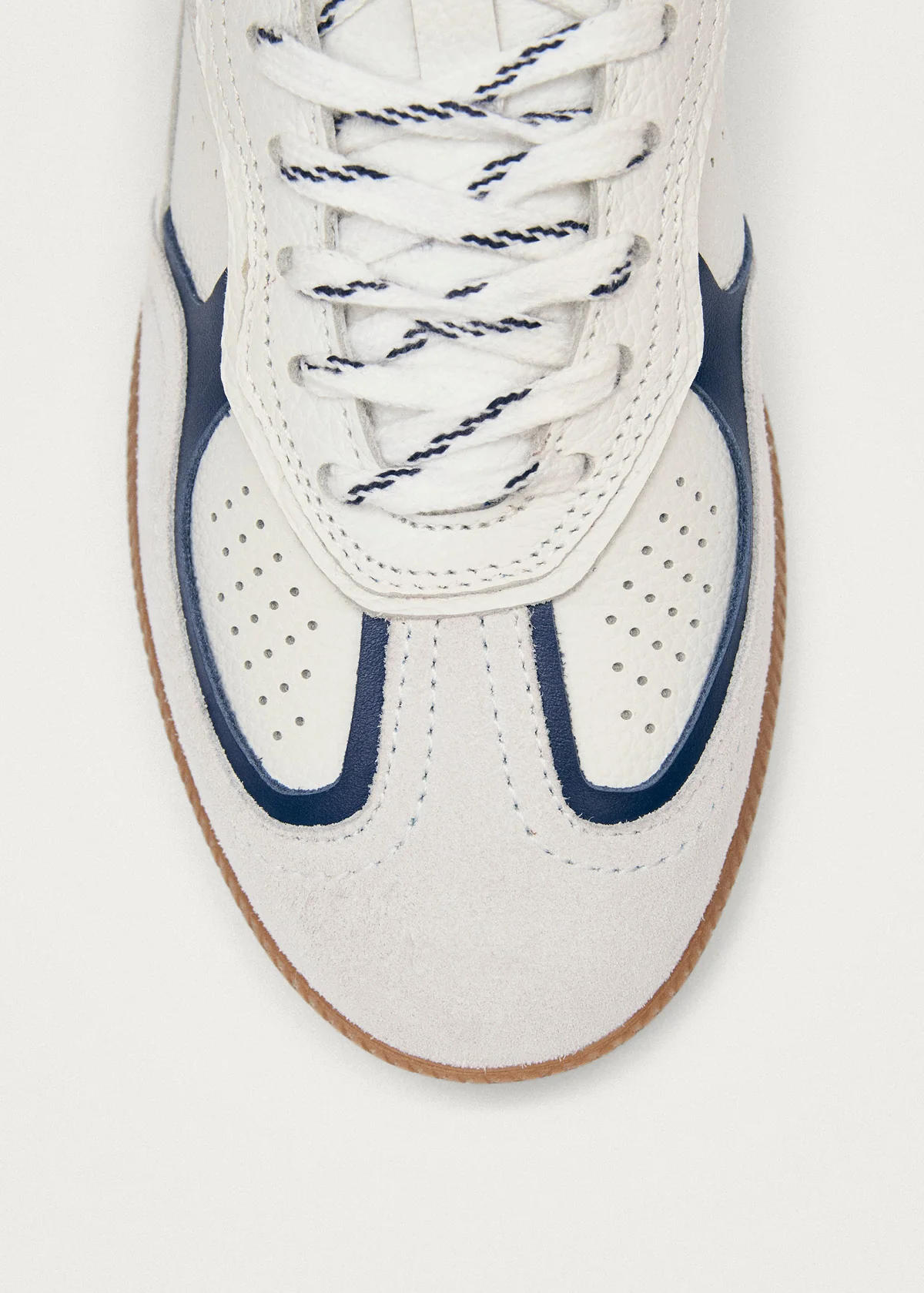 Tb.490 Rife Grain White Navy Leather Sneakers