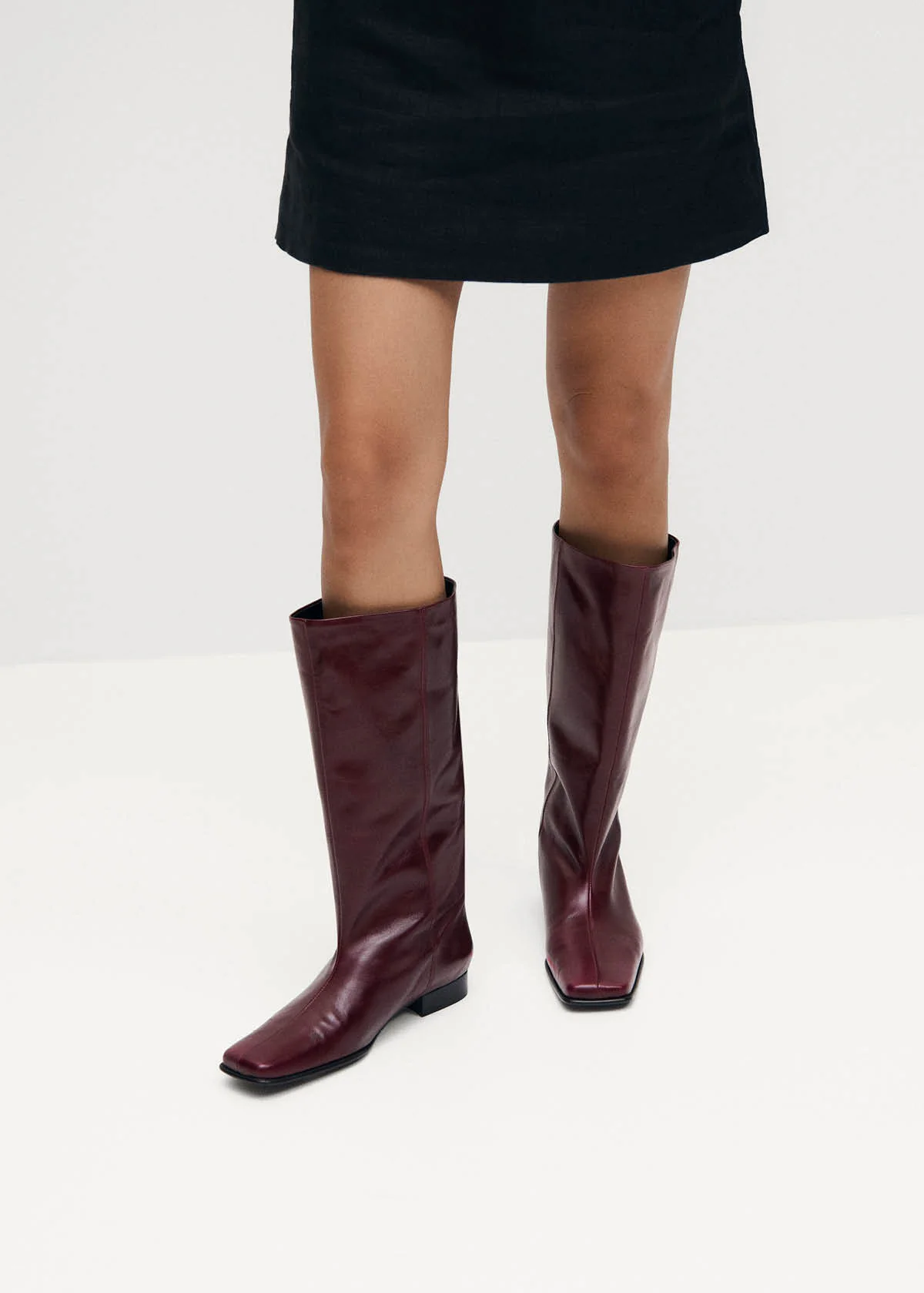 Thalina Rift Burgundy Leather Boots