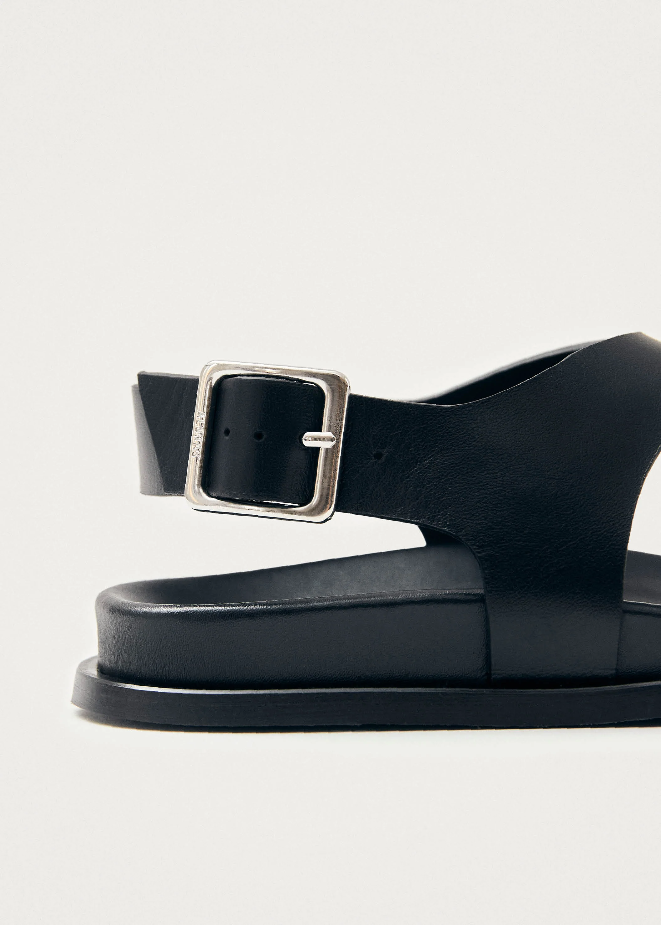 Harbor Black Leather Sandals