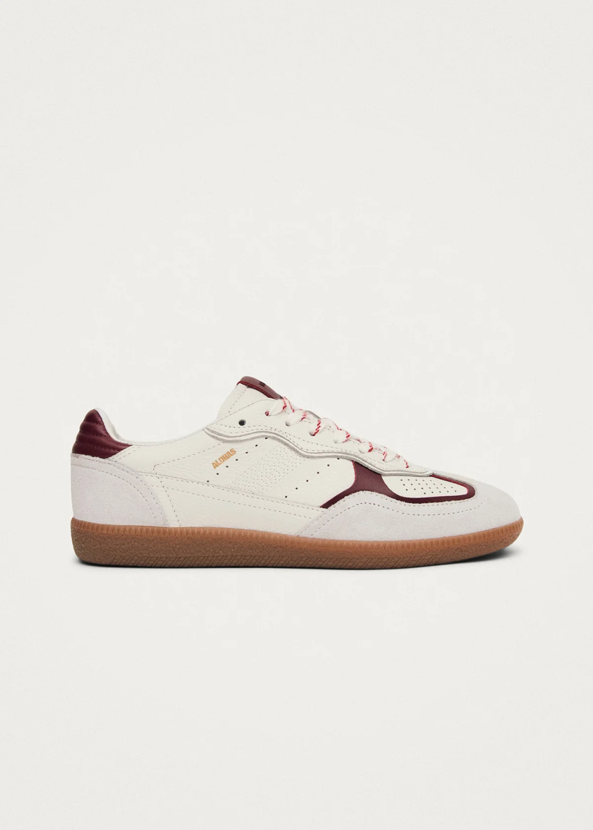 Tb.490 Rife Grain White Burgundy Leather Sneakers