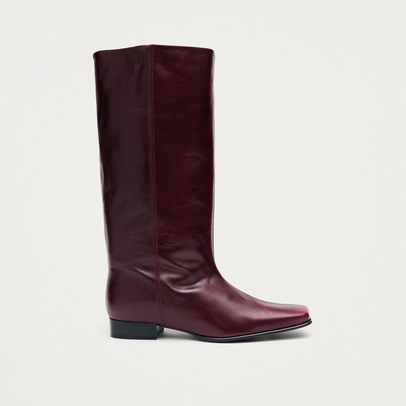 Thalina Rift Burgundy Leather Boots