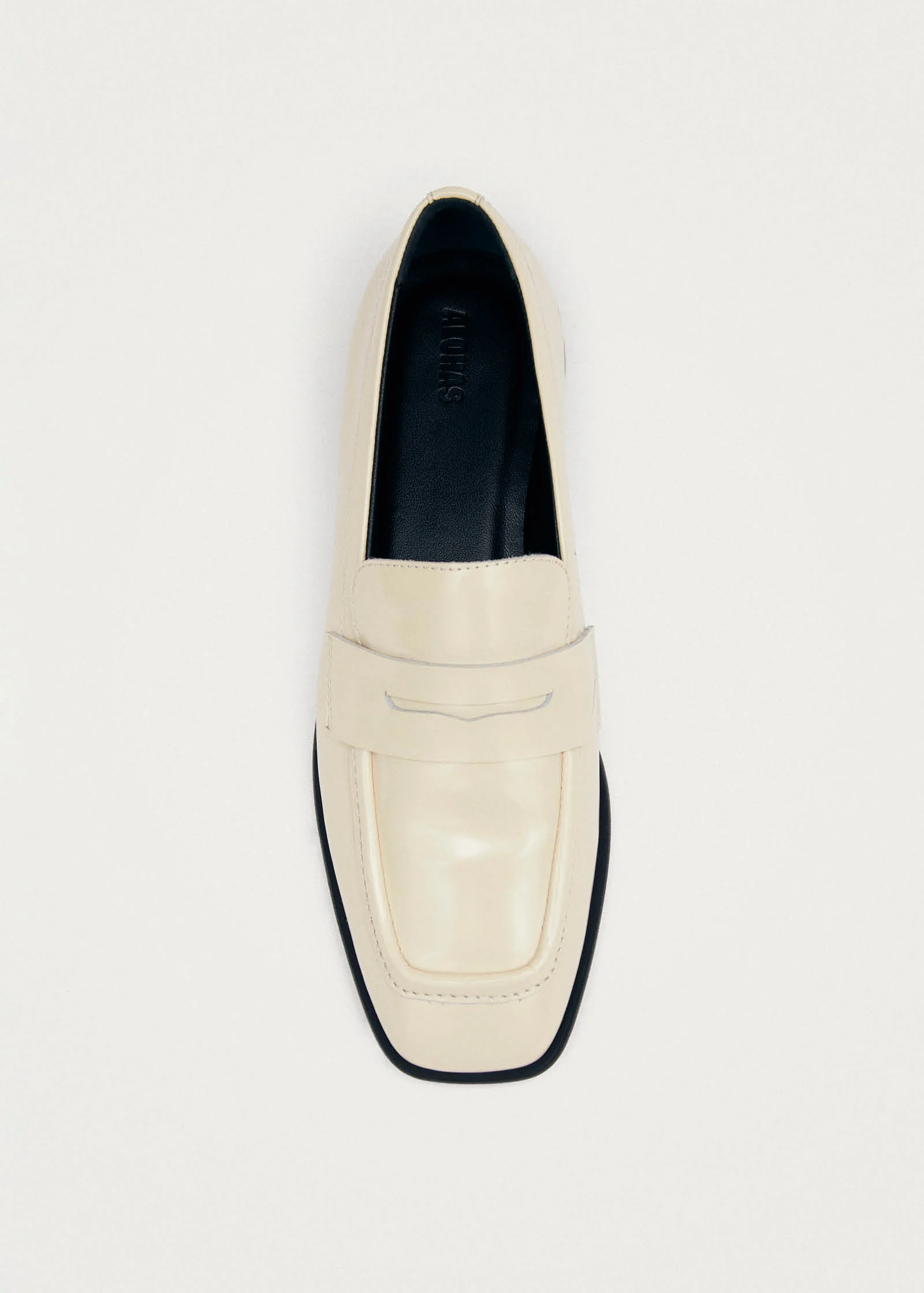 Zaha Cream Leather Loafers