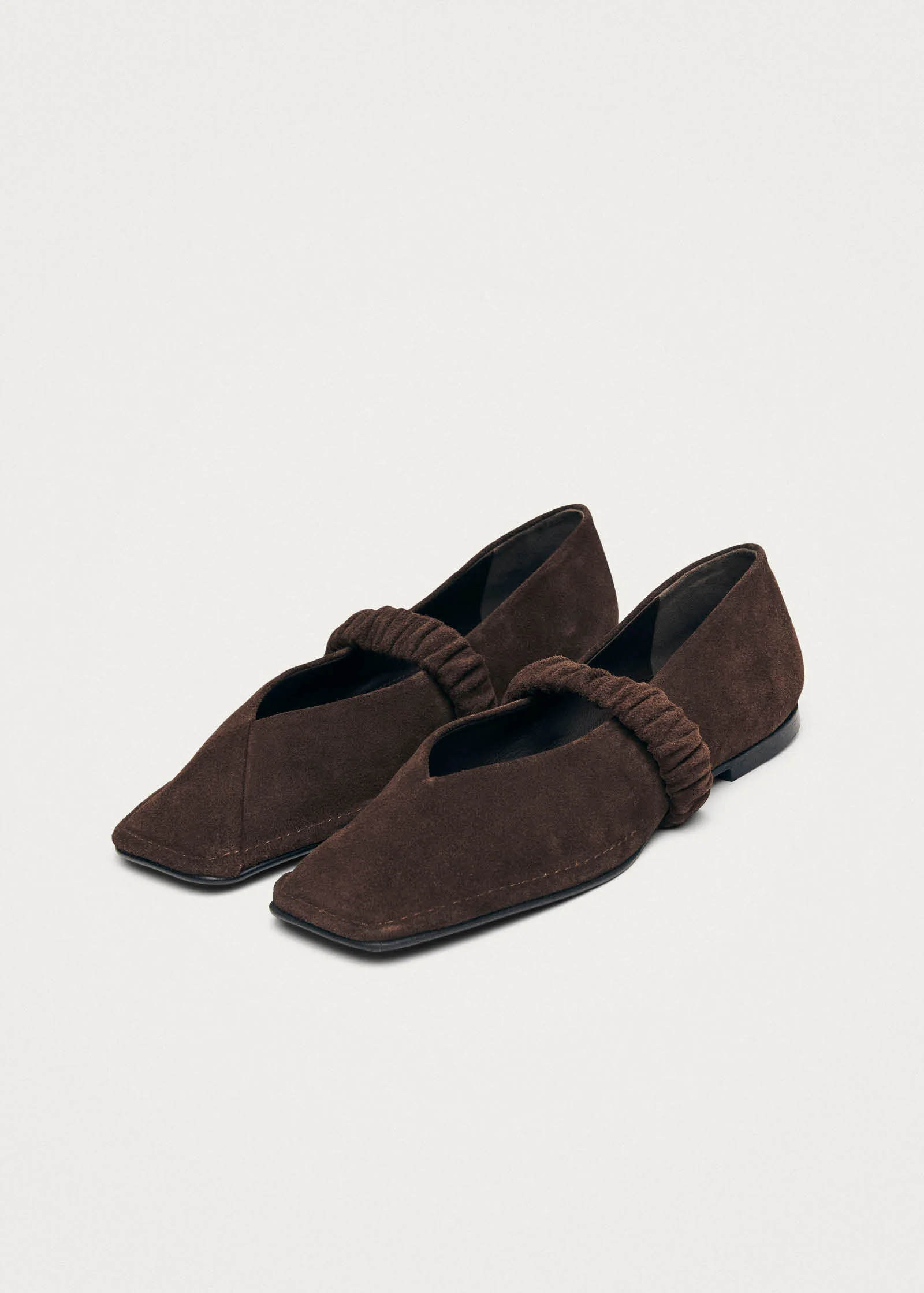 Lautan Suede Brown Leather Ballet Flats