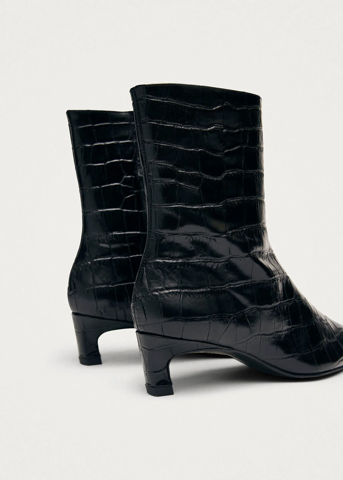 Ambar Alli Black Leather Ankle Boots