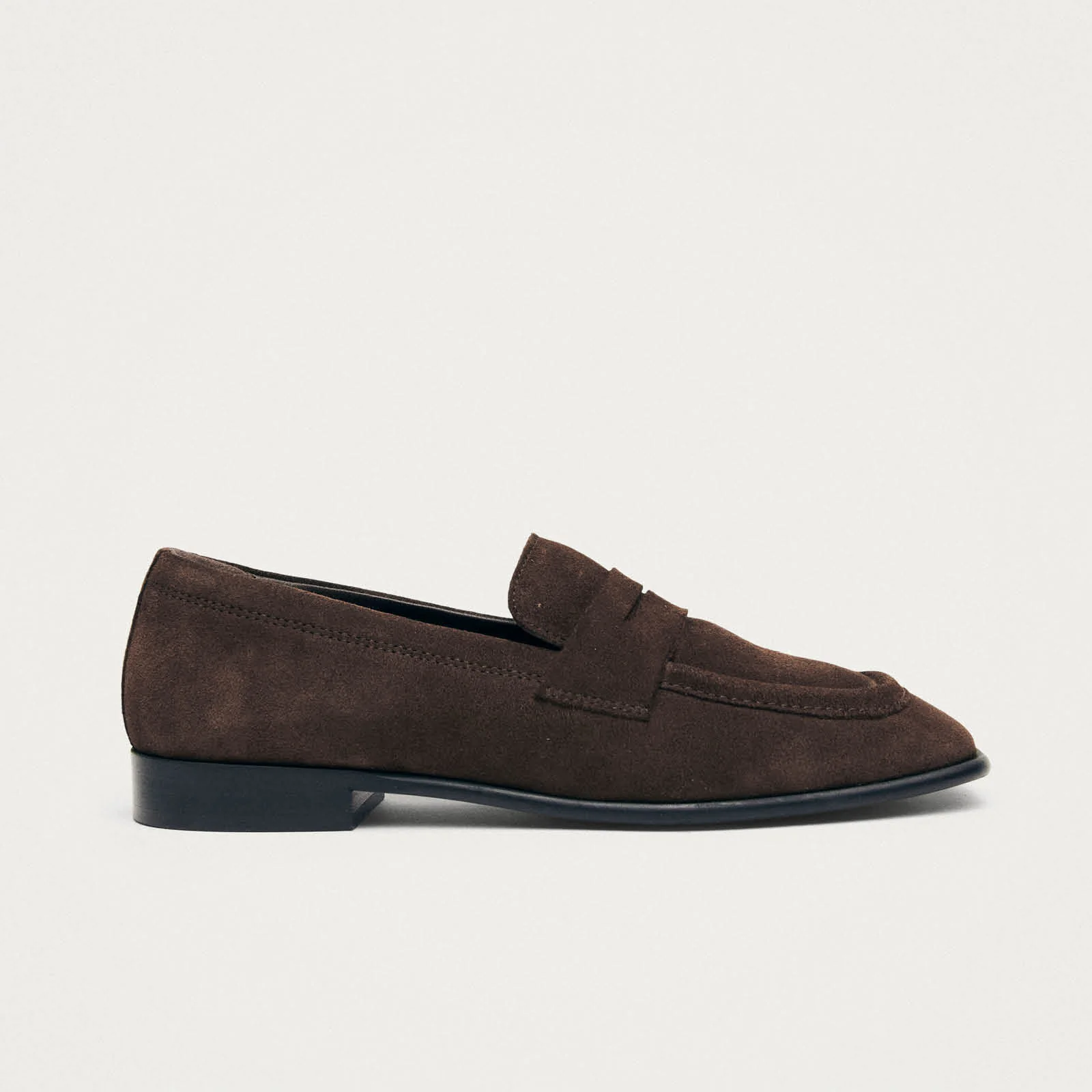 Zaha Suede Brown Leather Loafers