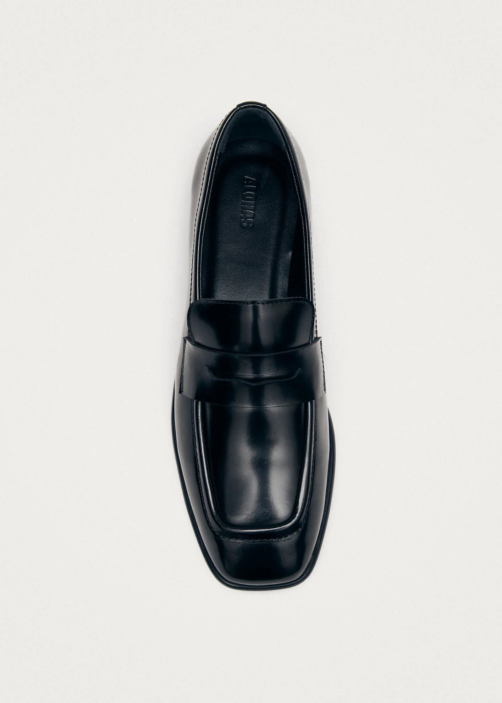 Zaha Black Leather Loafers
