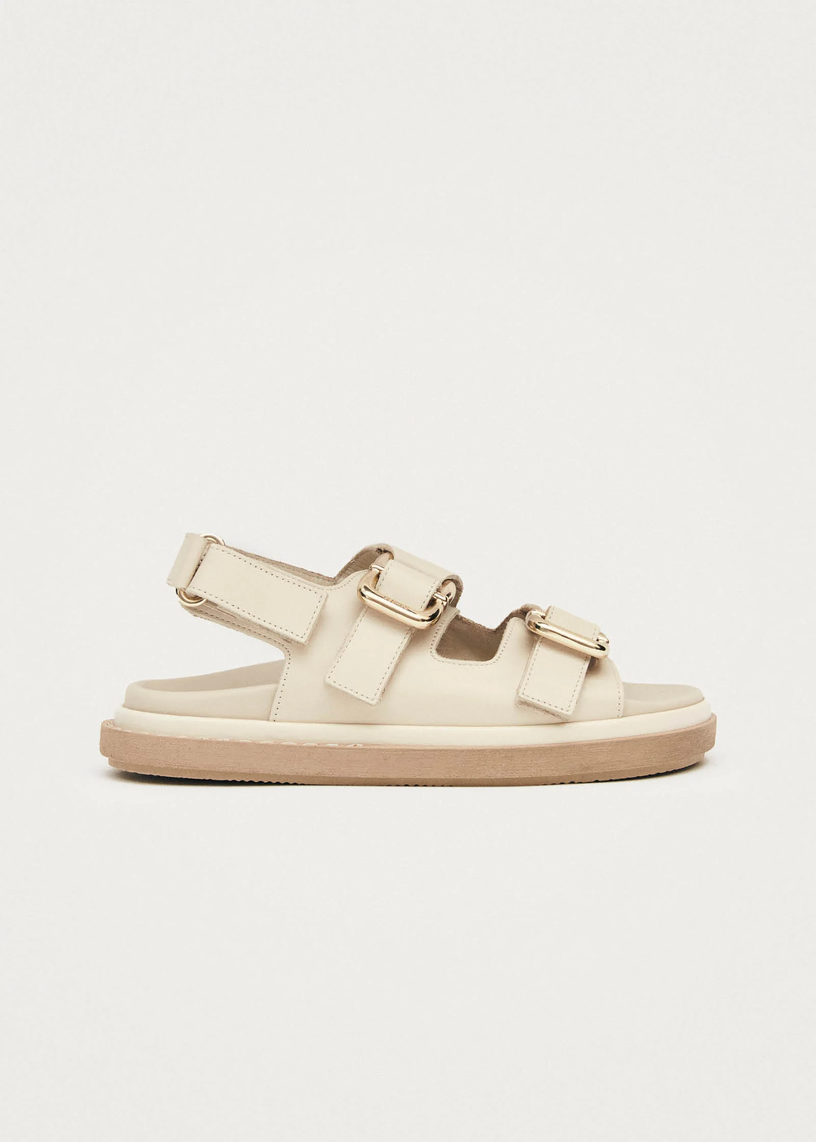 Harper Cream Leather Sandals