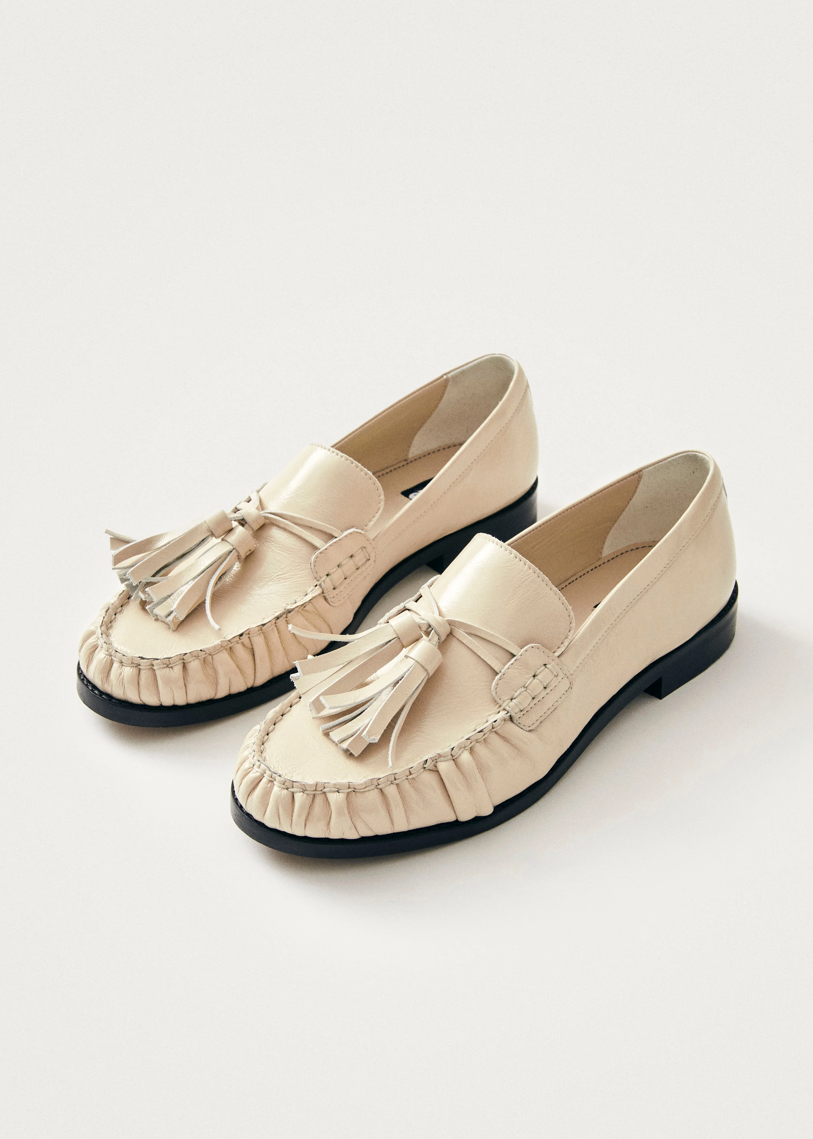Marietta Cream Patent Leather Loafers