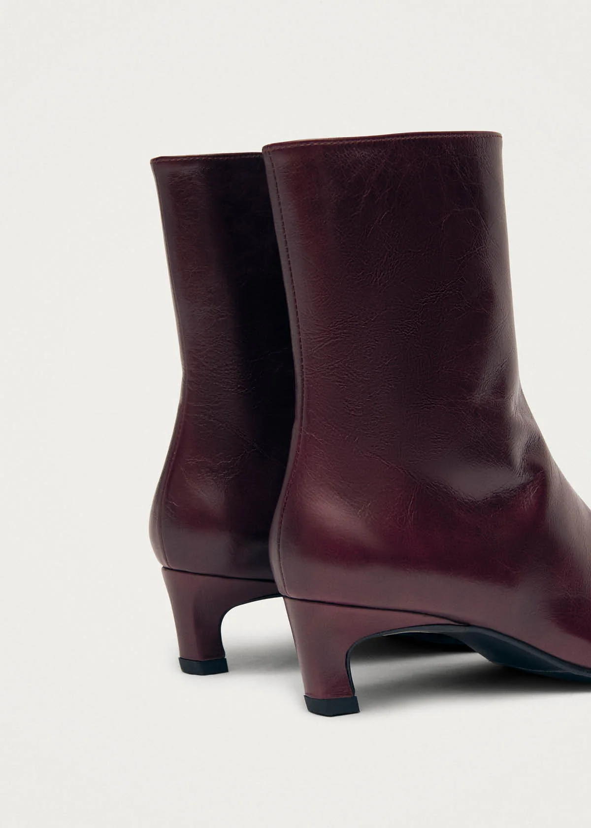 Ambar Rift Burgundy Leather Ankle Boots