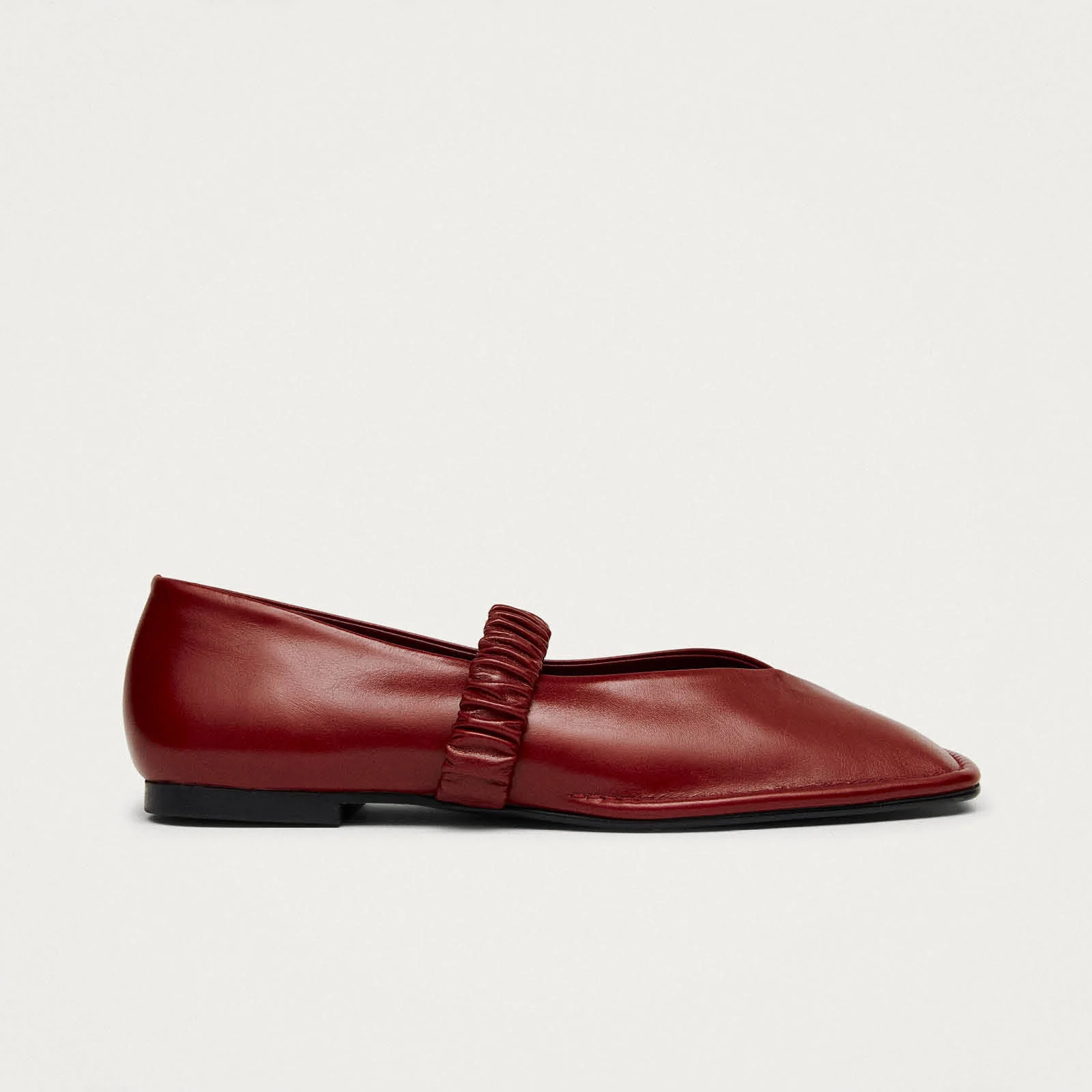 Lautan Red Leather Ballet Flats