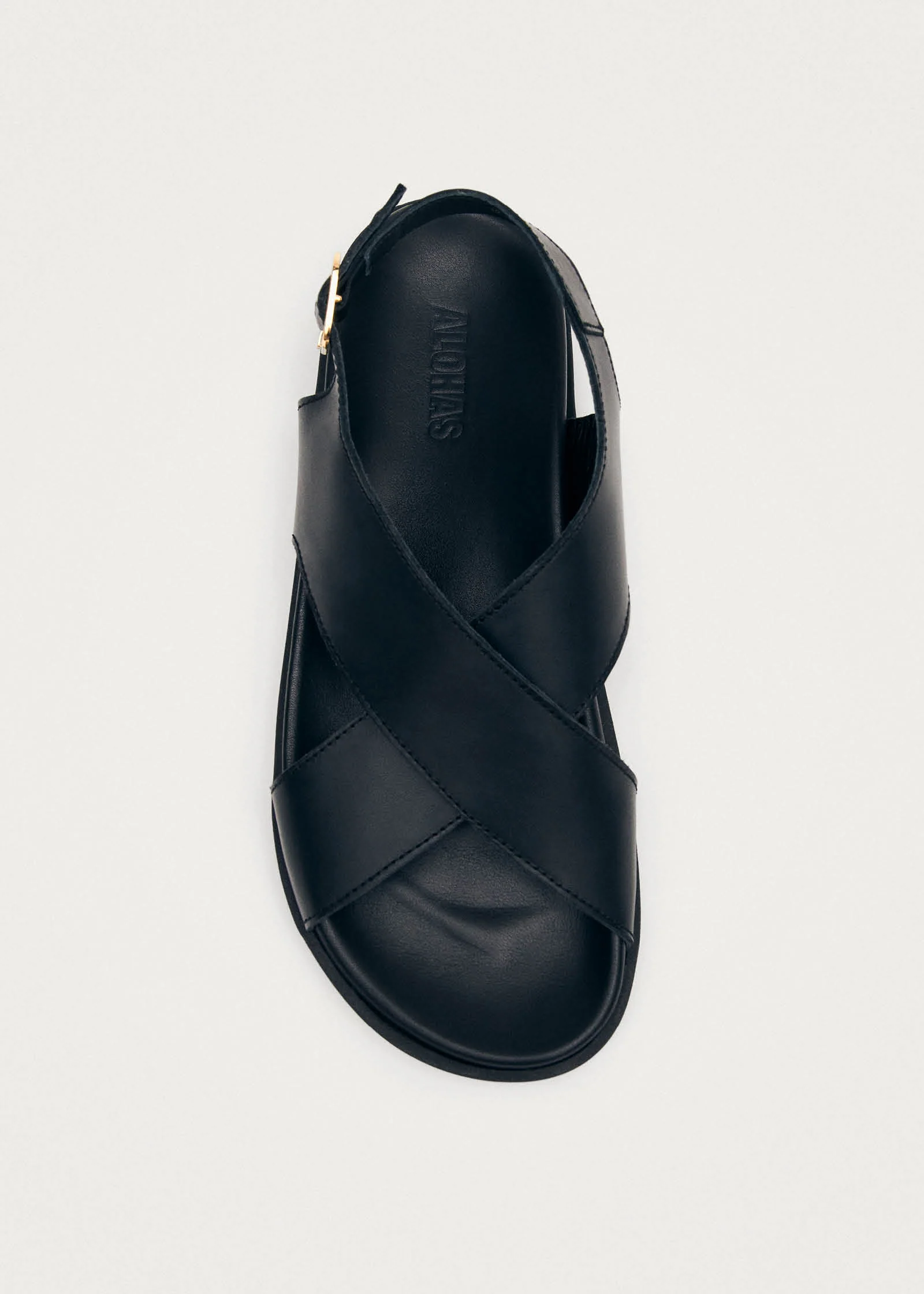 Nico Black Leather Sandals